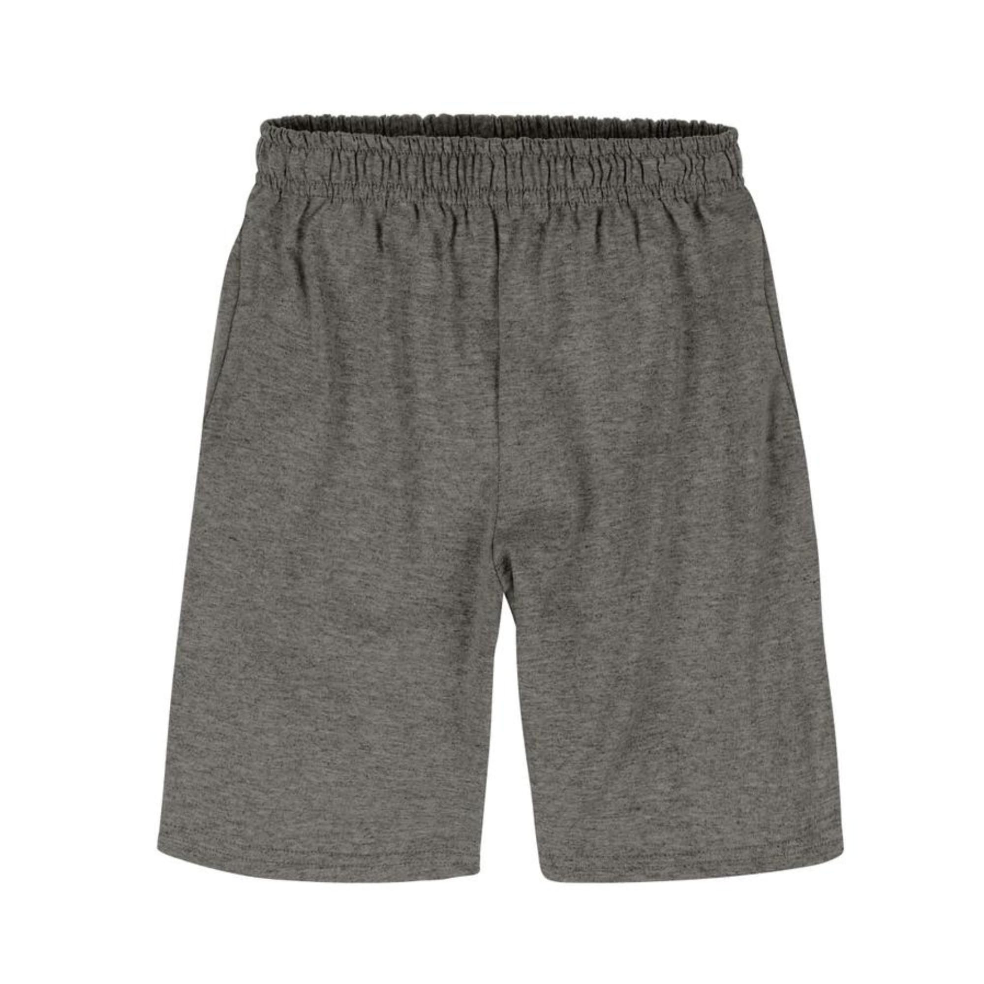 Hanes Boys Jersey Shorts Pack, 2-Pack, Cotton Shorts for Boys with Pockets, Pull-On Shorts