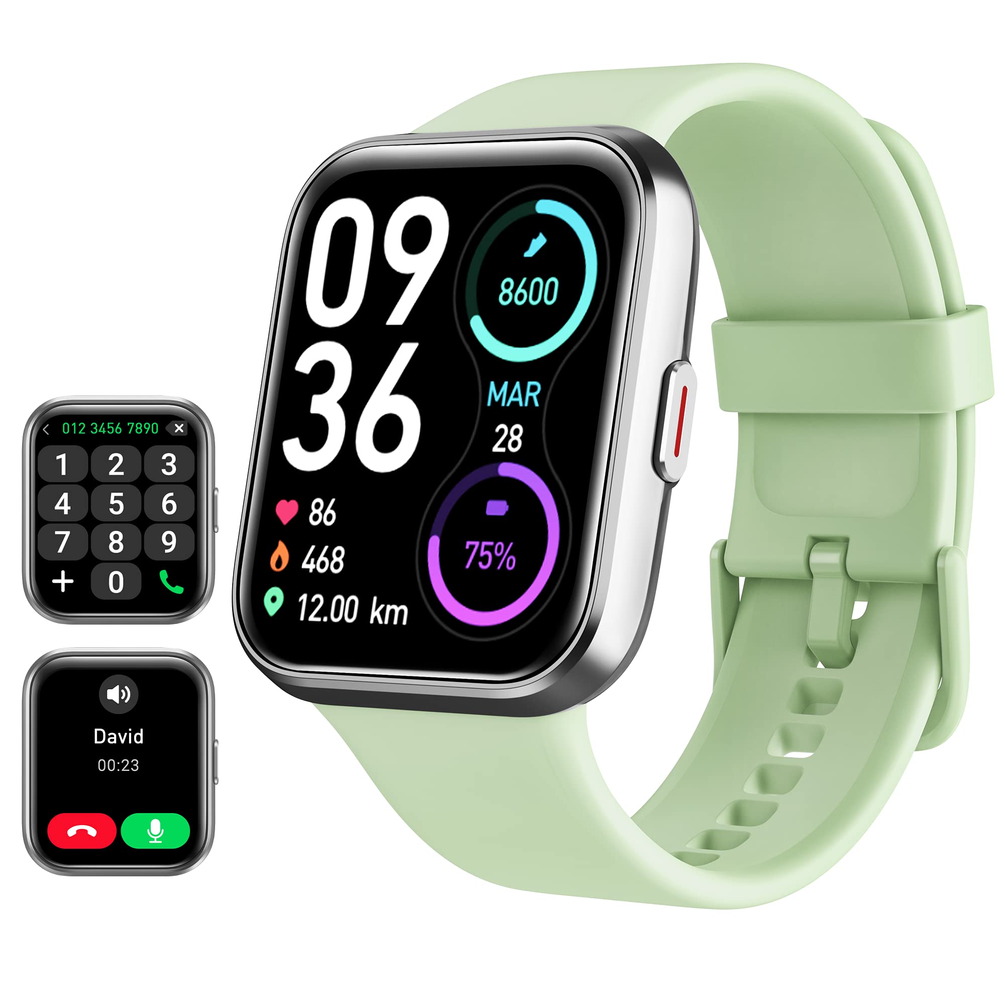 Tensky Smart Watch for Men/Women Android/iPhone/Samsung, Alexa Built-in, 1.8" Touch Screen Fitness Tracker with Answer/Make Calls, 3ATM Waterproof Heart Rate/Sleep/SpO2 Monitor, 120+ Sport Modes