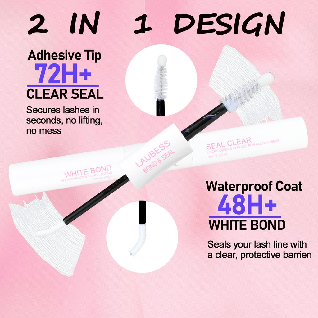 Lash Bond and Seal Mascara for Long Lasting Waterproof Eyelash Extensions - 5ml+5ml