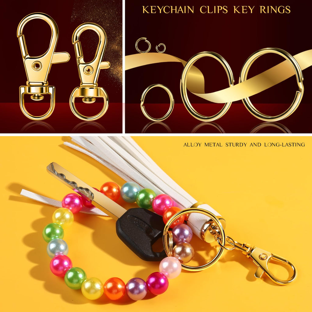 LEOBRO Keychain Making Kit, 265PCS Keychains Clips and Key Rings, Well Crafted Sturdy Key Chain Making Kit, Key Chain Rings, Keychains Hooks, for Key Chains, Lanyard, Jewelry Making, Crafts, Silver