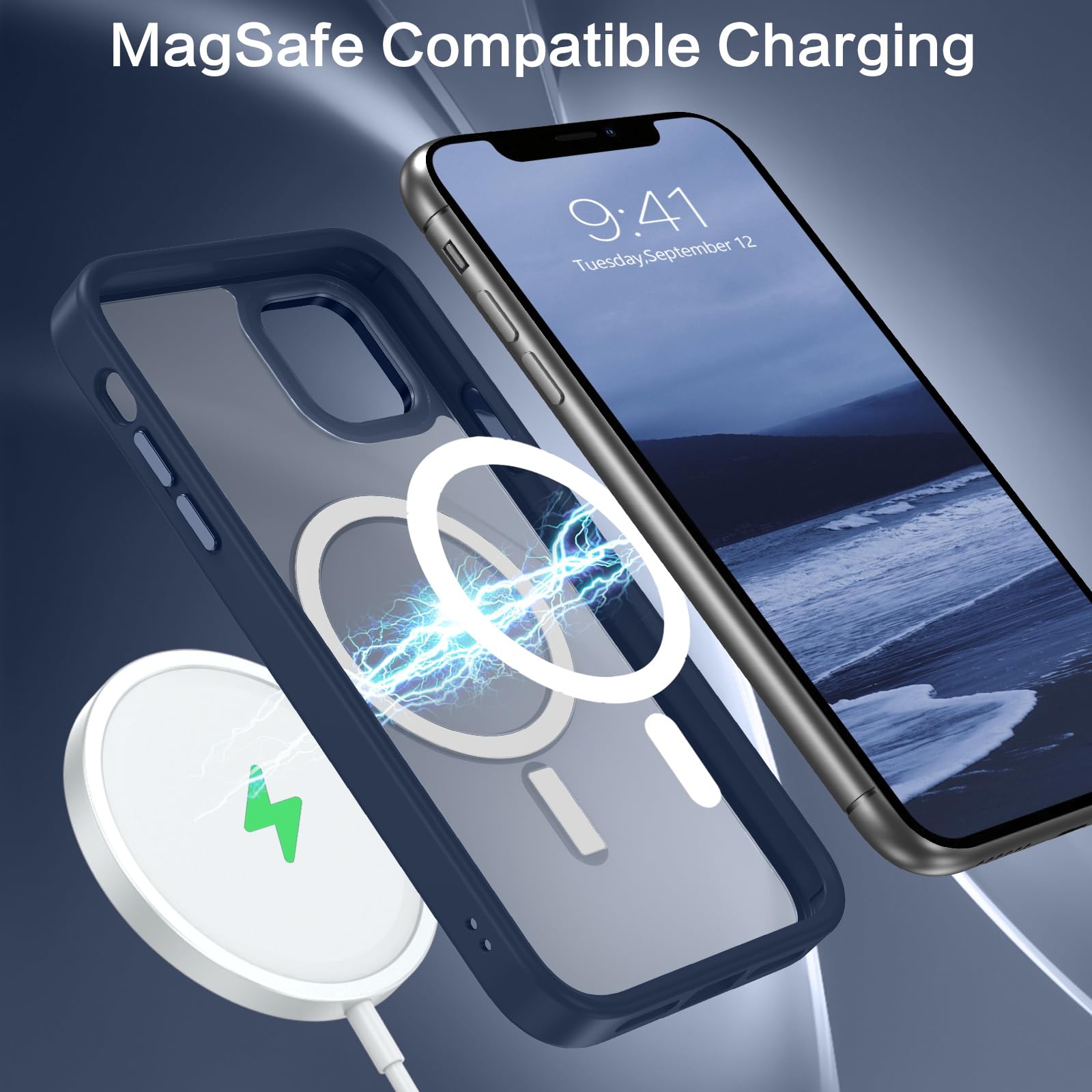 BENTOBEN for iPhone 11 Phone Case, Phone case for iPhone 11 Magnetic Case [Compatible with Mag Safe] Translucent Matte Slim Shockproof Anti-Fingerprint Protective Cover for iPhone 11 6.1’’ Black