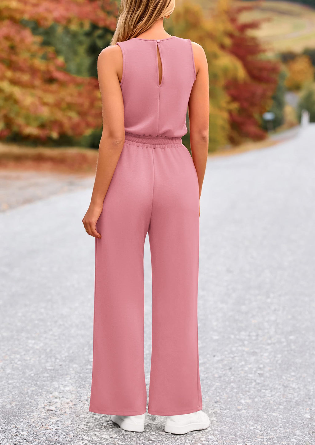 PRETTYGARDEN Jumpsuits for Women Casual 2026 Summer Sleeveless Wide Leg Pants Rompers One Piece Beach Vacation Spring Outfits