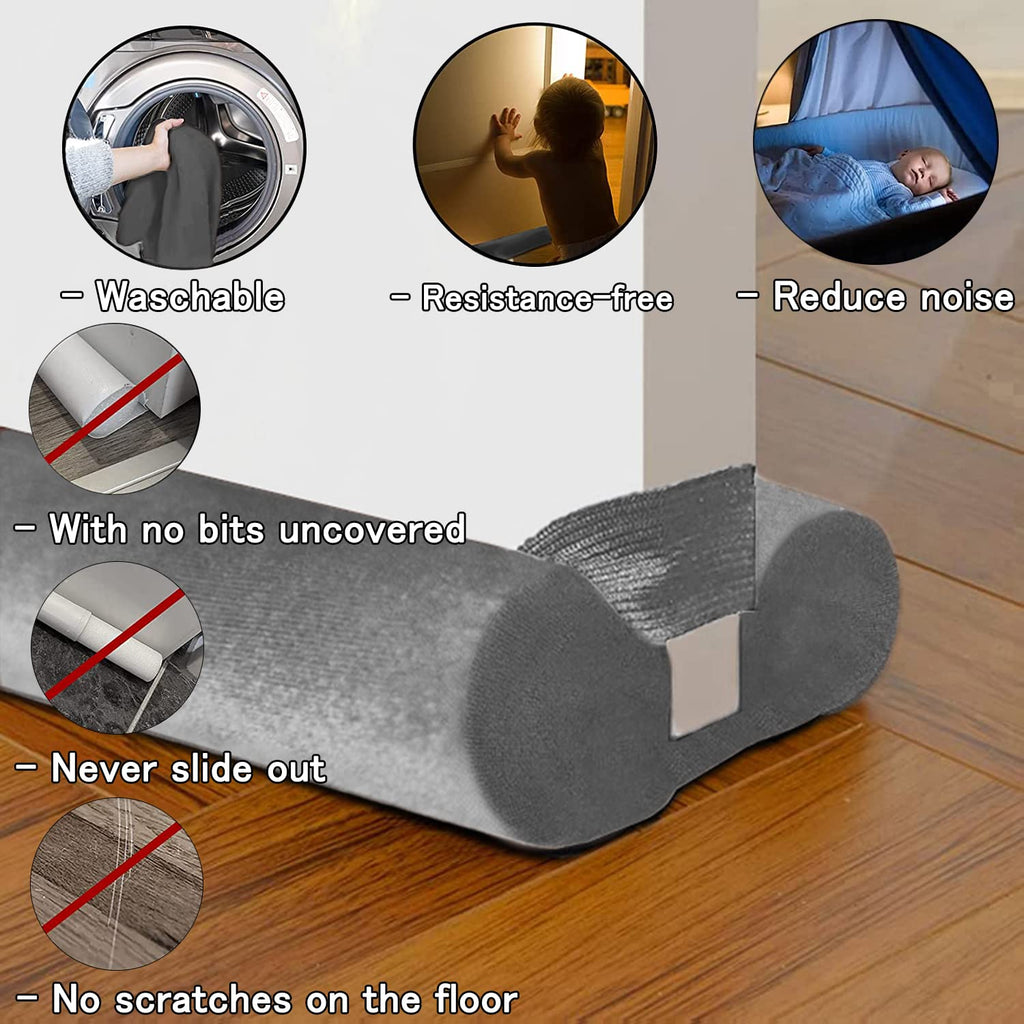 BKSAI Door Draft Stopper for Doors No Adhesive Draught Excluder Under Door Wind Blocker for Bottom of Door,Reduce Noise Draught Excluder Sweep Sound Proof (Beige 24-29IN / Distance Under The Door 1IN)