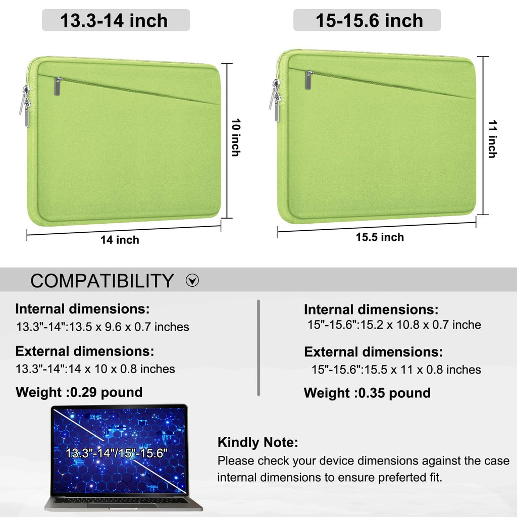 Laptop Sleeve Case 13.3 Inch, Durable 14 Inch Laptop Case Computer Carrying Bag Protective Cover Compatible with 13 14 inch MacBook Pro, MacBook Air, Dell, HP, Lenovo, Notebook, Computer, Black