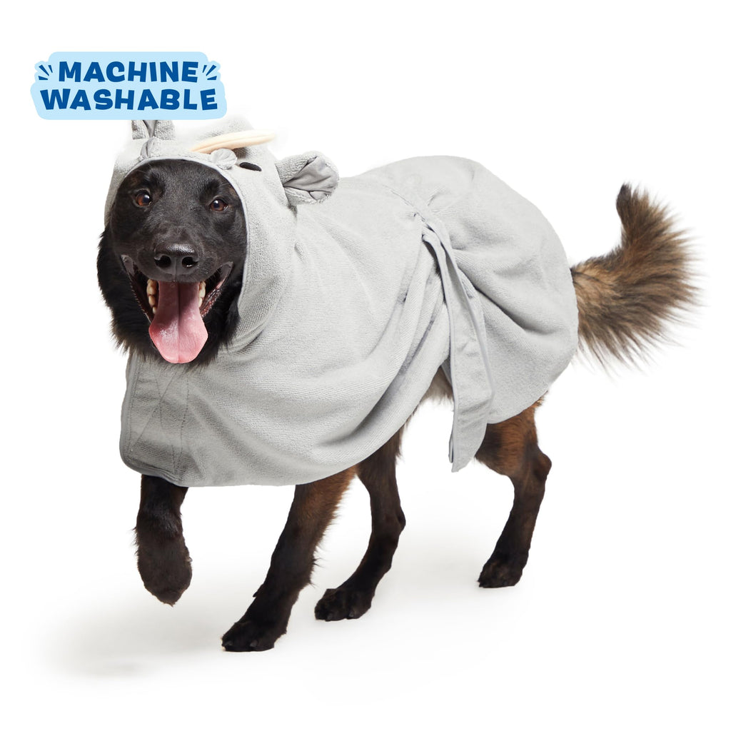 Barkbox Dog Bathrobe Fast Drying with Hook and Loop Closure & Wrap Tie Snuggle, Cute Dogs Clothes, Easy to Clean, Machine Washable, Dog Coats and Tumble Dry Low - Bunny, Medium