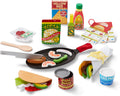 Melissa & Doug Fill & Fold Taco & Tortilla Set, 43 Pieces – Sliceable Wooden Mexican Play Food, Skillet, and More - FSC Certified