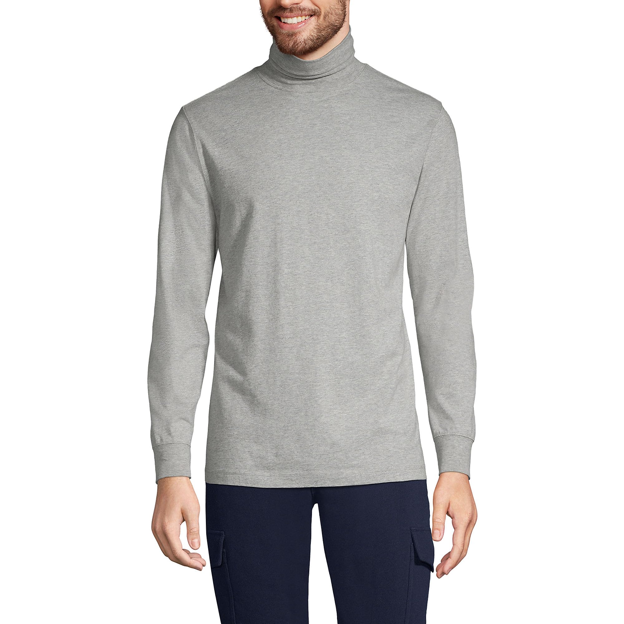Lands' End Men's Super-T Cotton-Blend Turtleneck Shirt