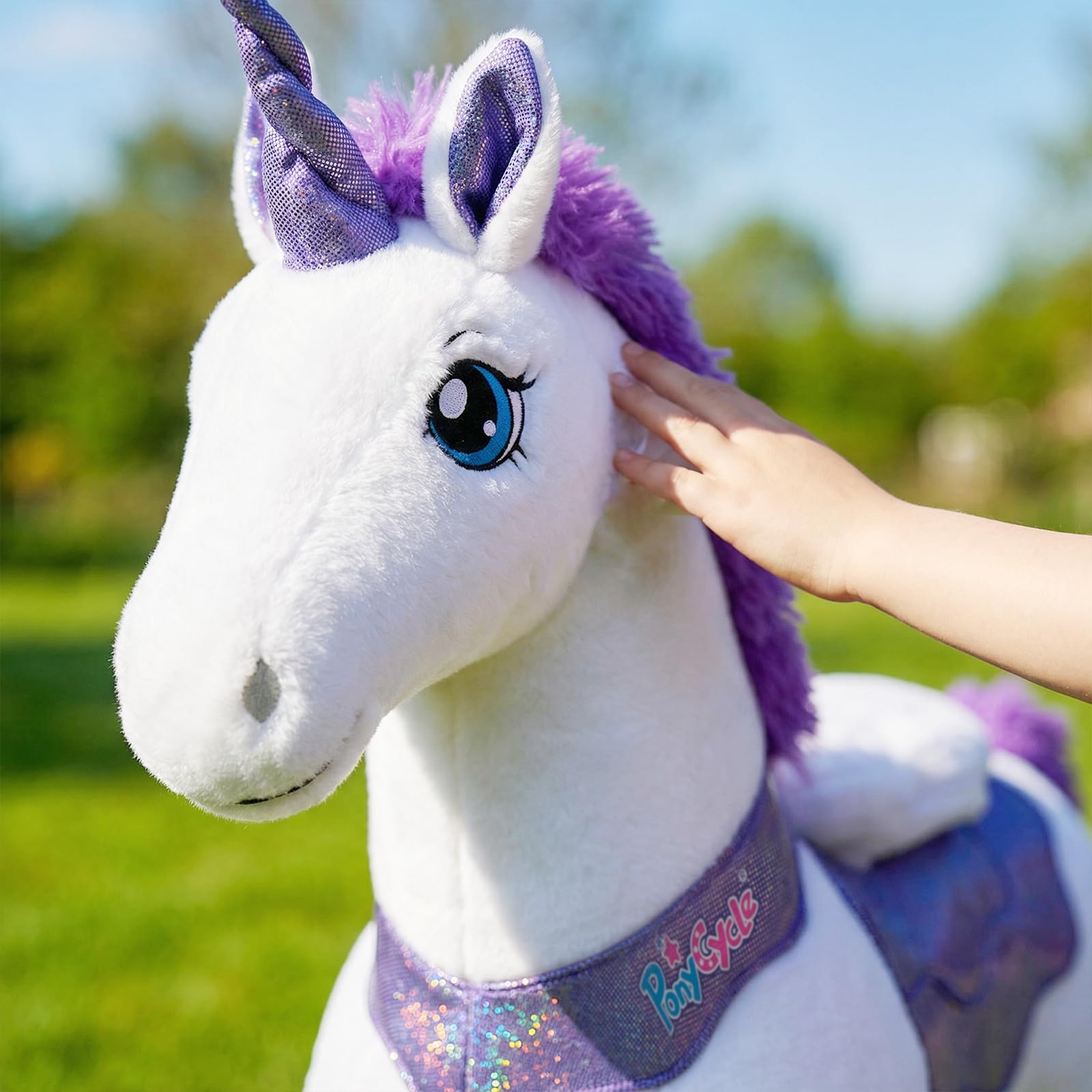 PonyCycle Ride on Toys Riding Black Horse Toys No Battery Required (with Brake/ 30" Height/Size 3) Pony Rider Walking Animals Rocking Horse Ride on Horse for Kids Riding Toys E338