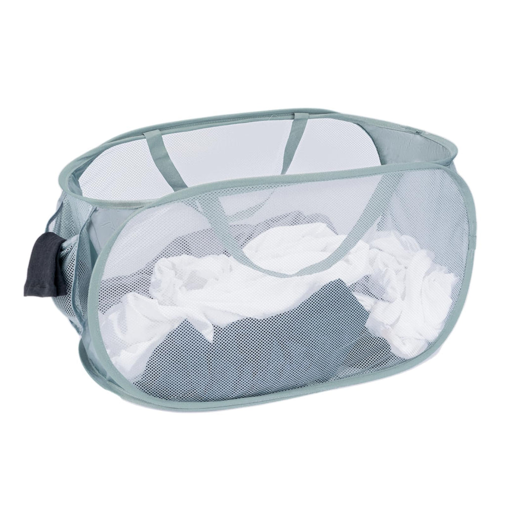 4Pcs Beige Canvas Laundry Hamper, Foldable Pop-up Mesh Basket, Large Capacity, Opening Design, Side Storage Bag, Versatile Use-Home, Camping, Dorm, Hotel, Travel
