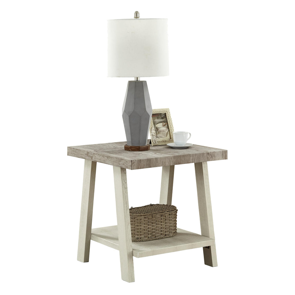Roundhill Furniture Athens Contemporary Replicated Wood Shelf End Table in Black Finish