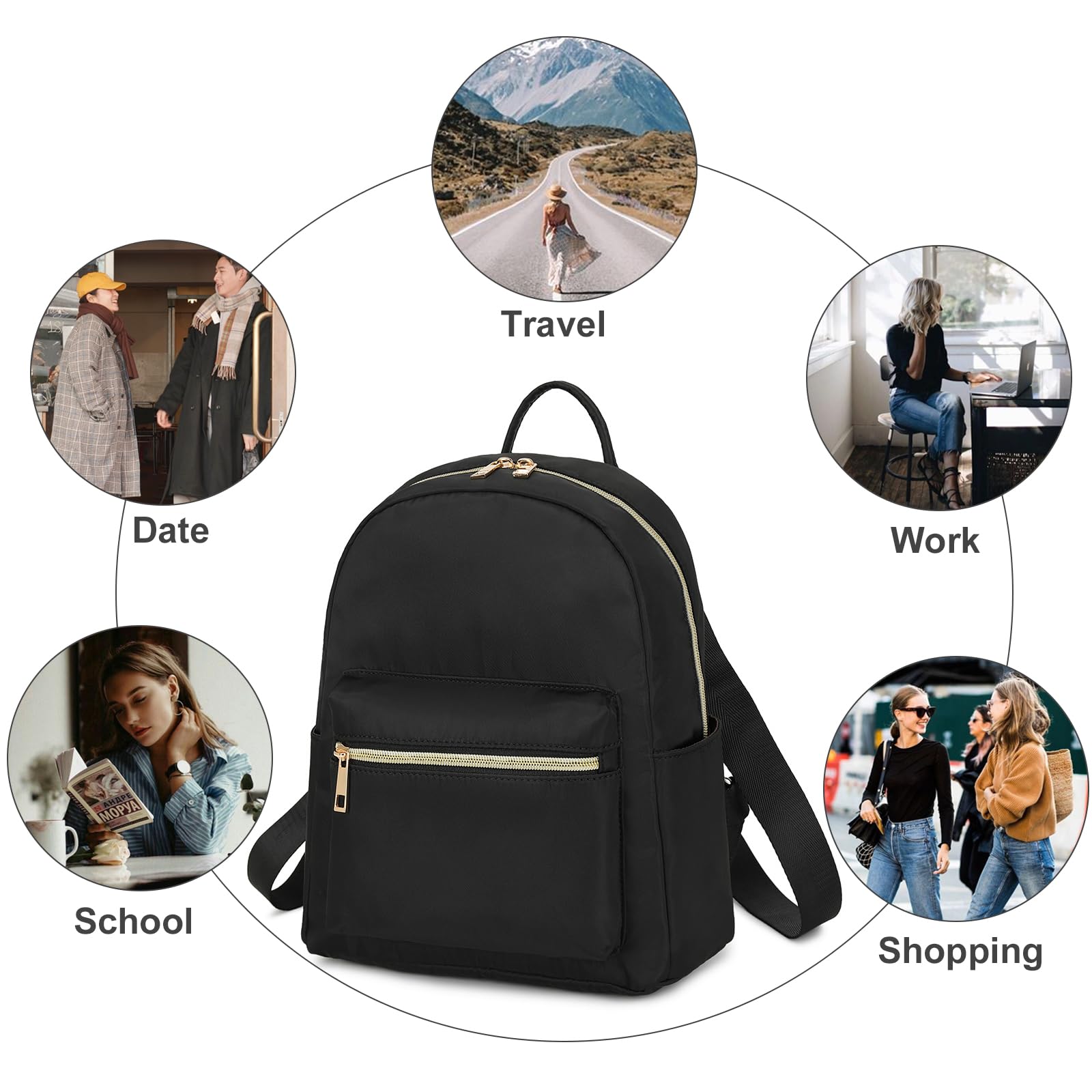 BTOOP Mini Backpack Women Girls Water-resistant Small Backpack Purse Shoulder Bag for Womens Adult Kids School Travel