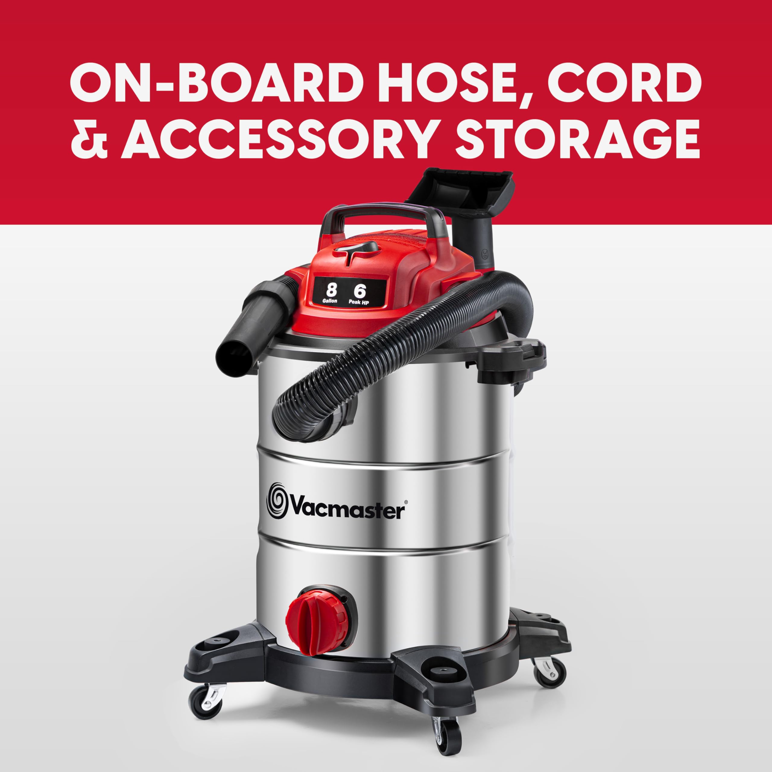 Vacmaster 5-Gallon* 4 Peak HP Stainless Steel Wet/Dry Vacuum – VOC508S 1101