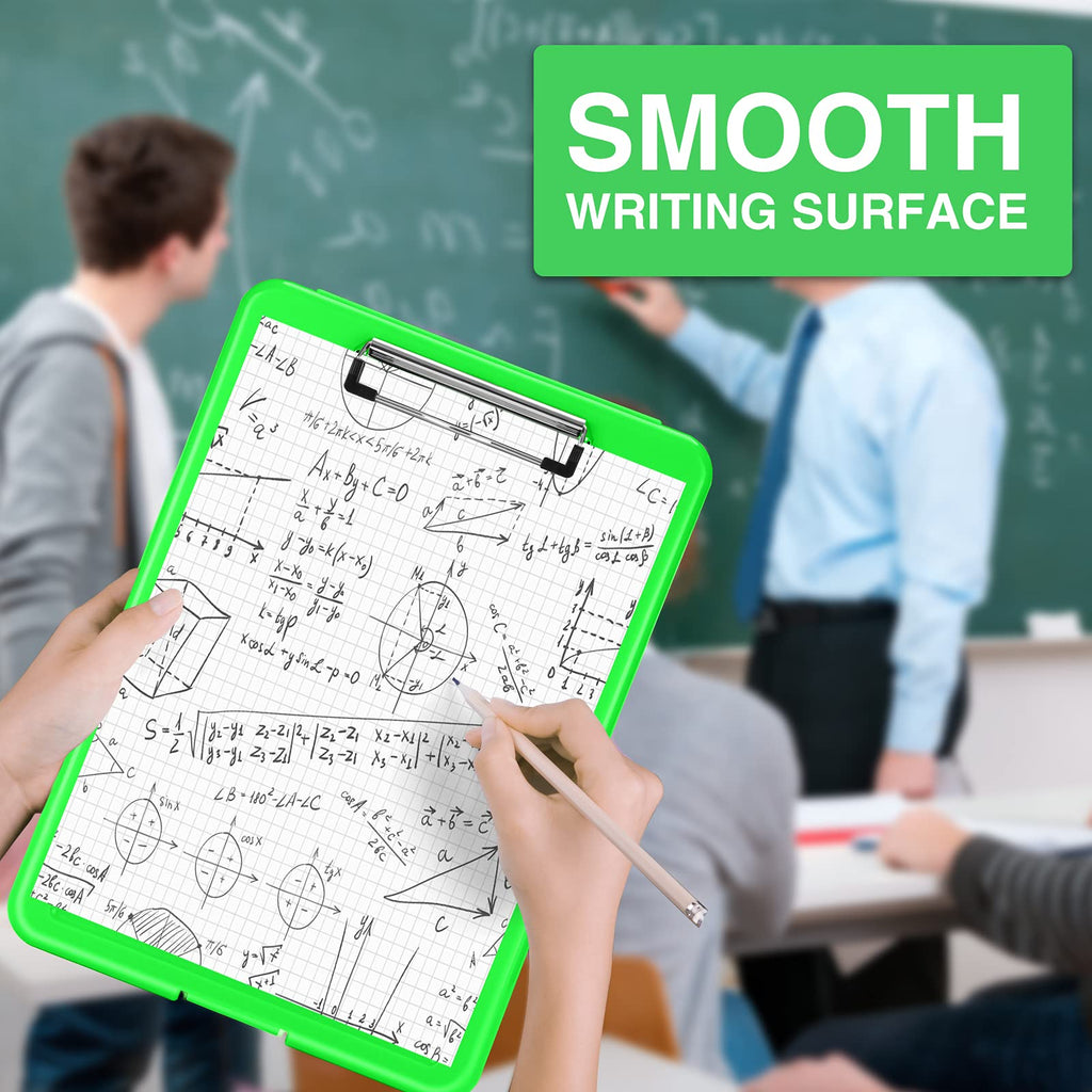 Sooez Clipboard with Storage, Plastic Storage Clipboards with Low Profile Clip, Nursing Clip Boards Foldable, Hanging Clipboard Case for Work, Teacher, Classroom Must Haves, Office School Supplies