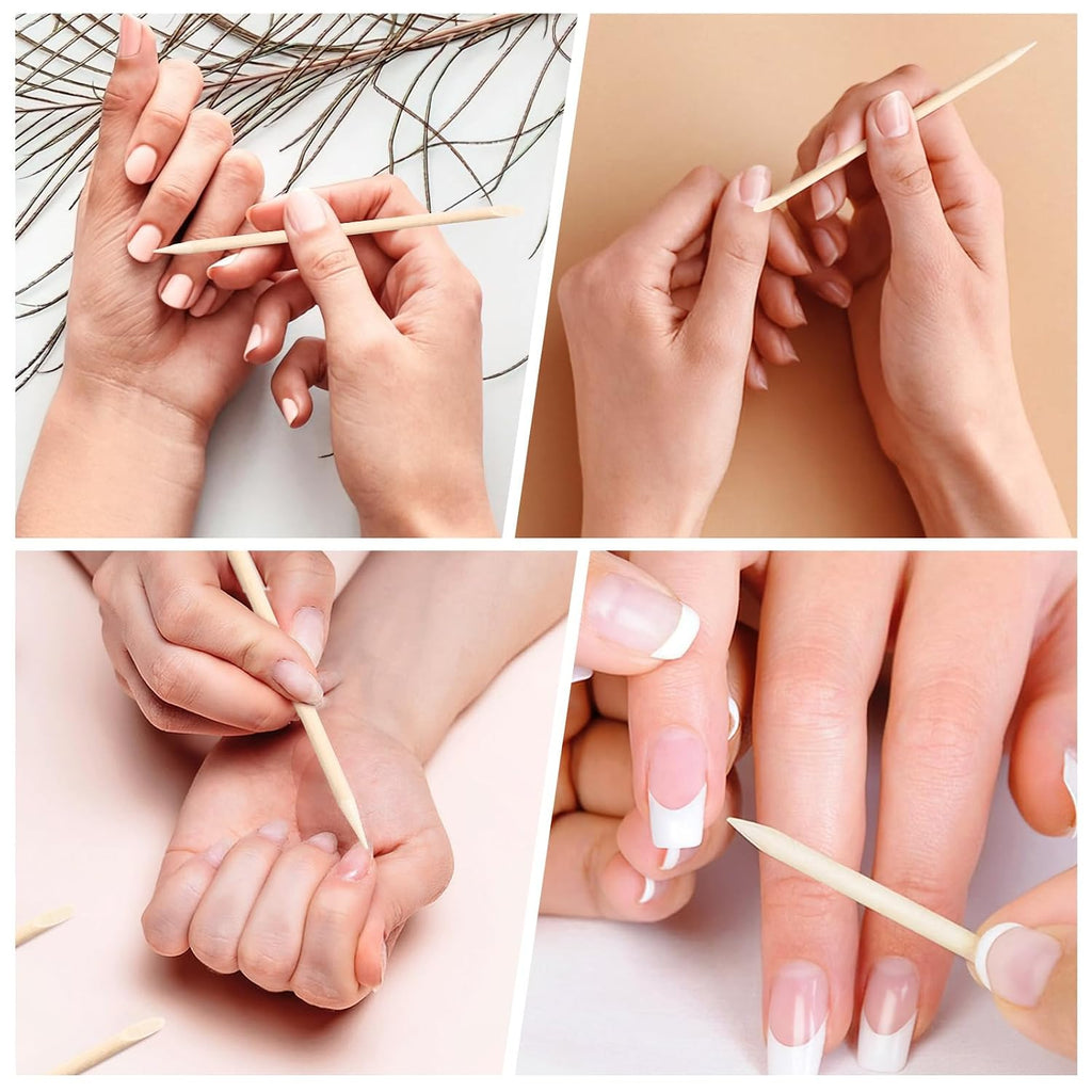 EWVVSS 600 Pcs 4.5 Inch Orange Sticks for Nails Double Sided Multi-Use Wooden Cuticle Pusher Sticks Manicure Pedicure Tool Cuticle Sticks or Eyebrow Waxing Sticks for Facial Hair Removal