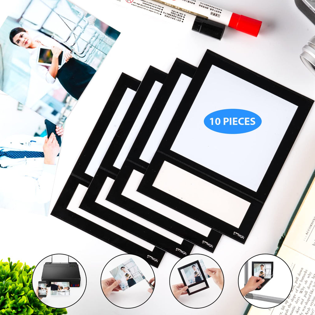 STTMGN Magnetic Picture Frames with Black Border(2.5"X3.5",12 Pack),Mini Wallet Size Magnet Photo Sleeves Pockets/Holder,Decorations for Home/Office/School/Classroom/Party