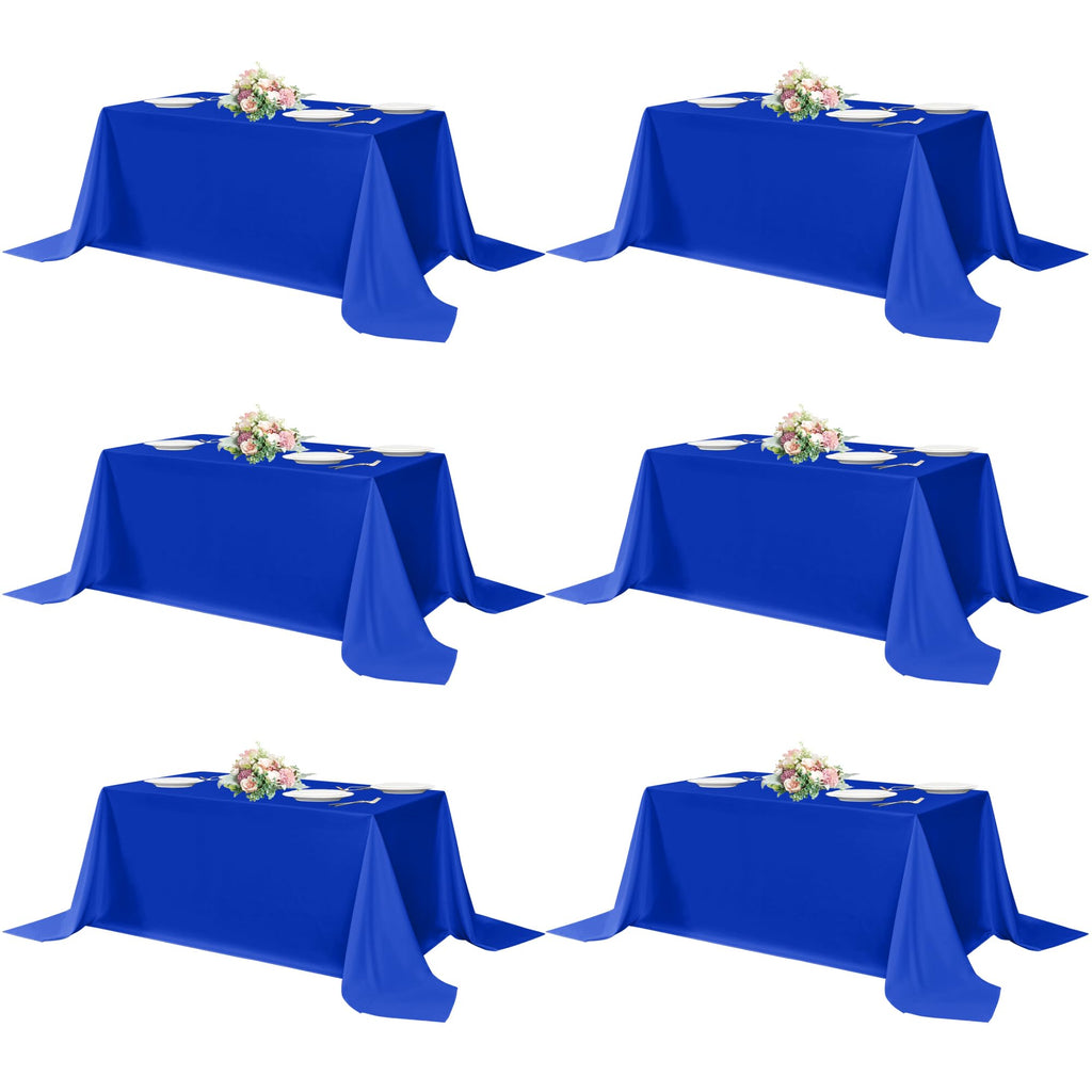 sancua Rectangle Tablecloths for 4ft Tables, 6 Pack - 60x84 Inch - Beige Washable Fabric Cloth Table Cloth for Wedding, Party, Birthday, Banquet, Reusable Polyester Table Covers