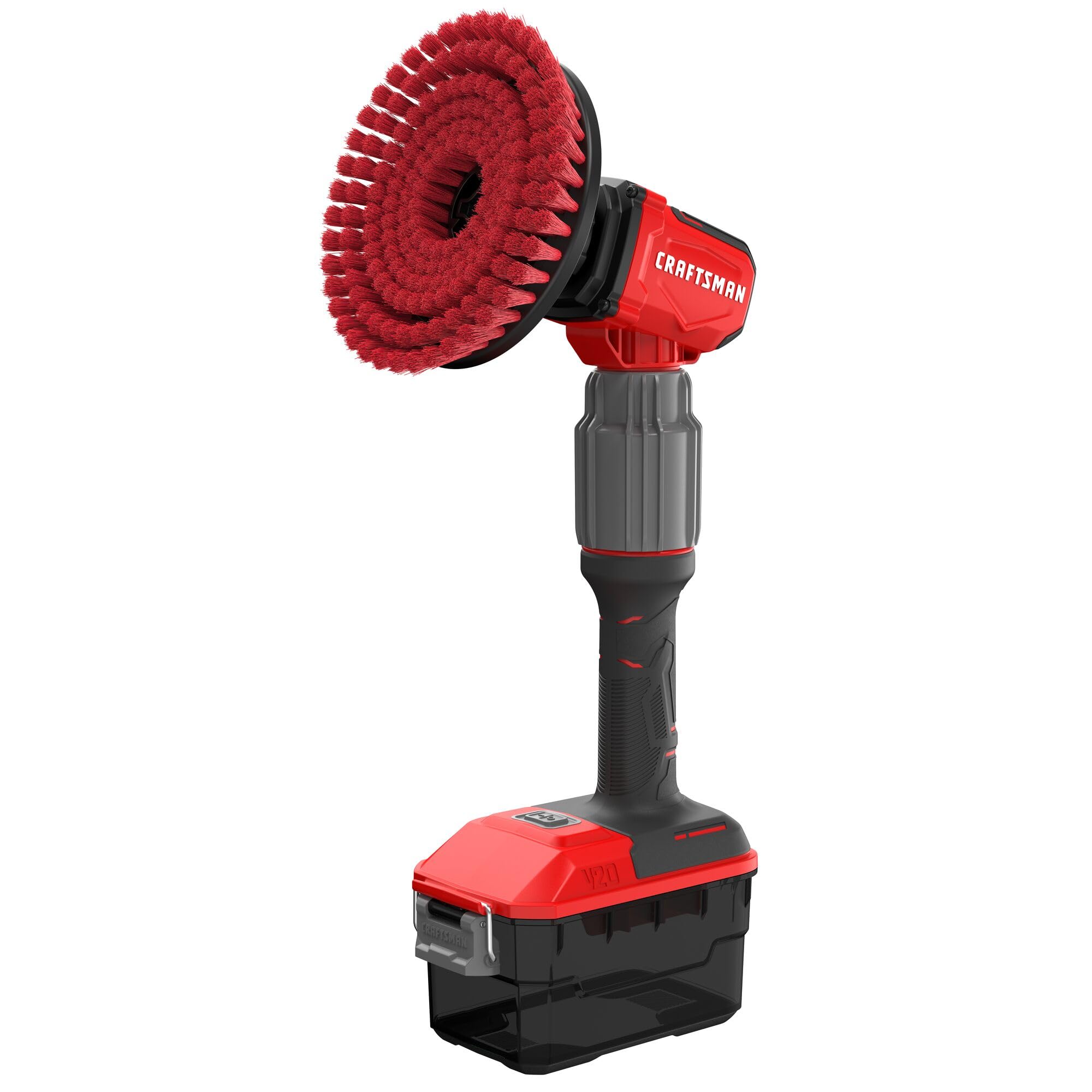CRAFTSMAN V20 Cordless 2-in-1 Power Scrubber Kit, Multi-Purpose, Includes Bristle Brush, 2Ah Battery, V20 Battery Charger, and 60.5 in. Telescoping Pole (CMCPS520D1)