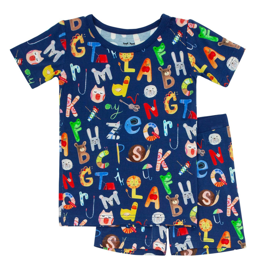 Little Sleepies Pajama Set w/Short Sleeve Shirt & Shorts, Viscose from Bamboo Toddler Pajamas, Girl & Boys Pajamas for Kids