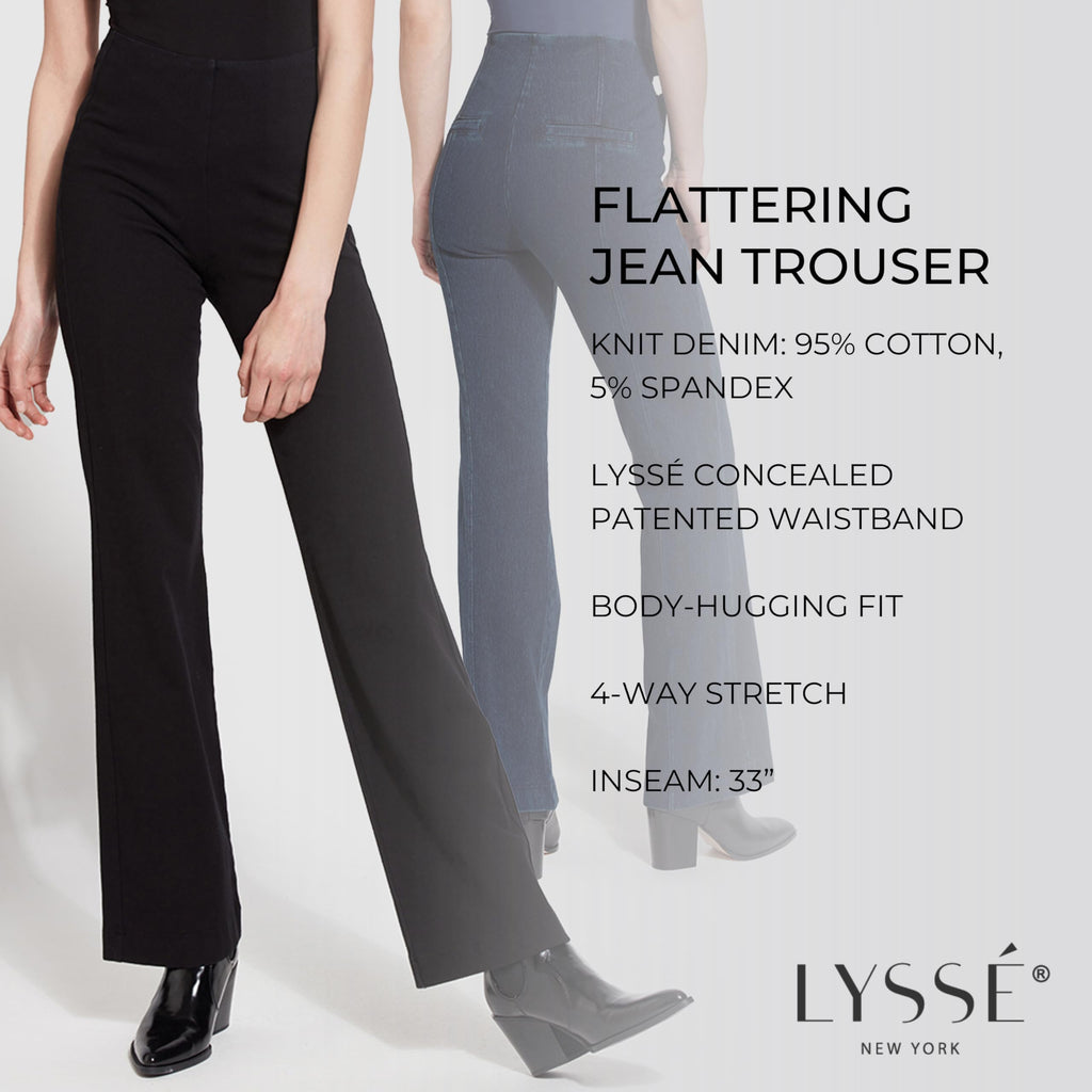 Lyssé Denim Trouser High Waisted Stretch Jeans for Women – Wide Leg Pull-On Pants with Flattering Fit & Soft Fabric