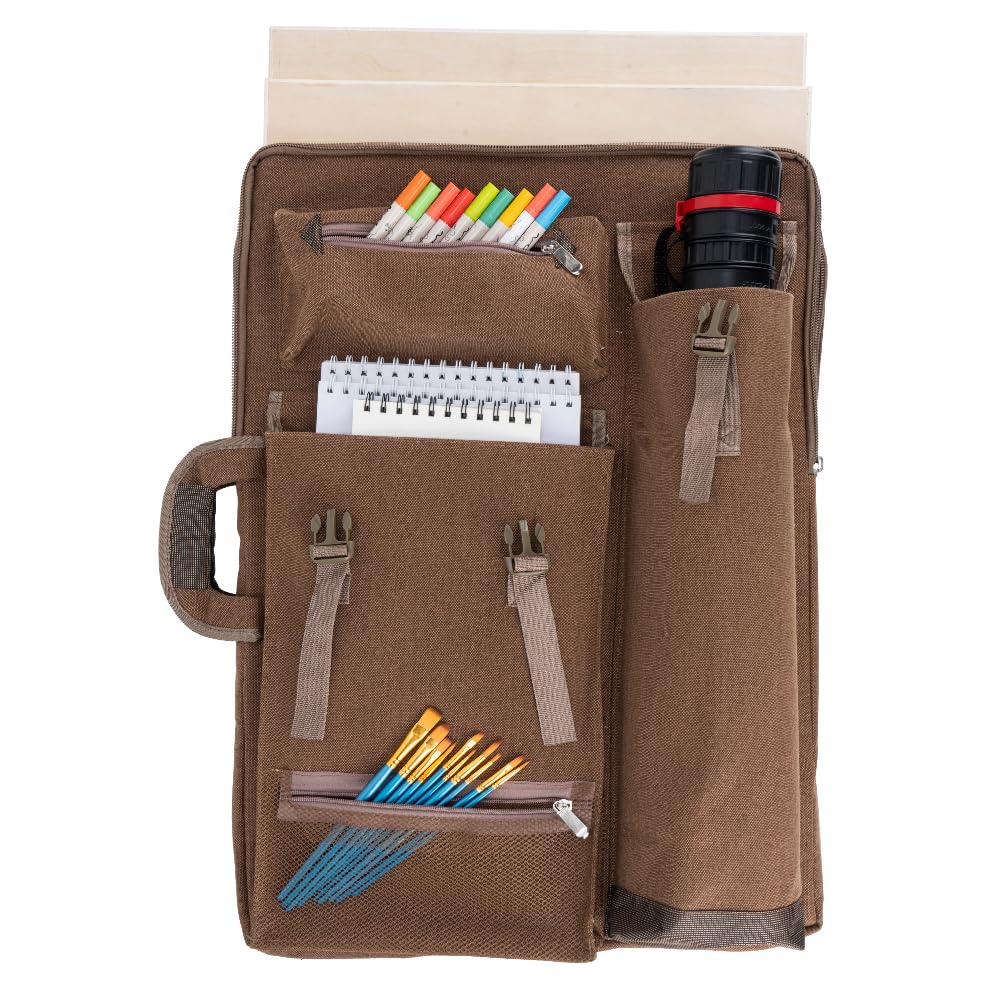 TRANSON Art Portfolio Case Artist Backpack Canvas Bag Large 26” x 19.5”