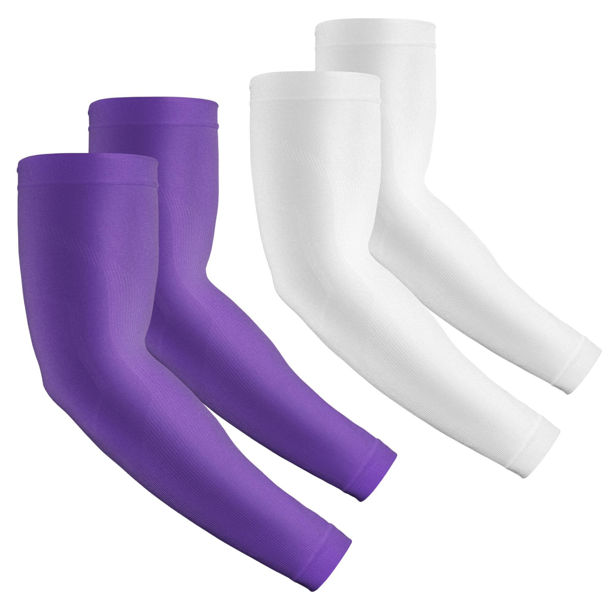 2 Pairs UV Protection Cooling Arm Sleeves Compression Sun Sleeves for Men Women Youth, Tattoo Cover Up, UPF 50