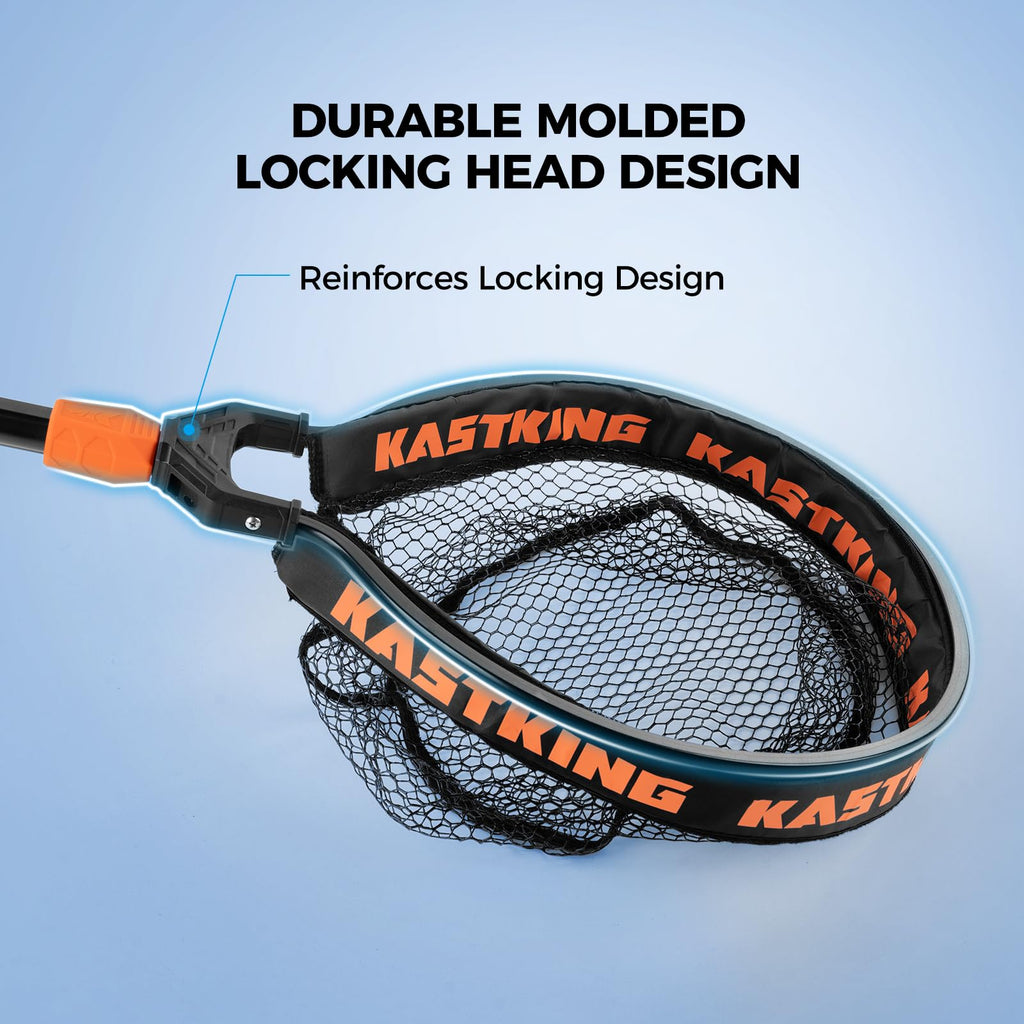 KastKing Titanet Fishing Net, Durable Aluminum Handle, Non-Slip Hi-Vis Grip, Compact Bag & Lanyard, Ideal for Kayak, Lake, Fly, or River Fishing, 2 Net Options