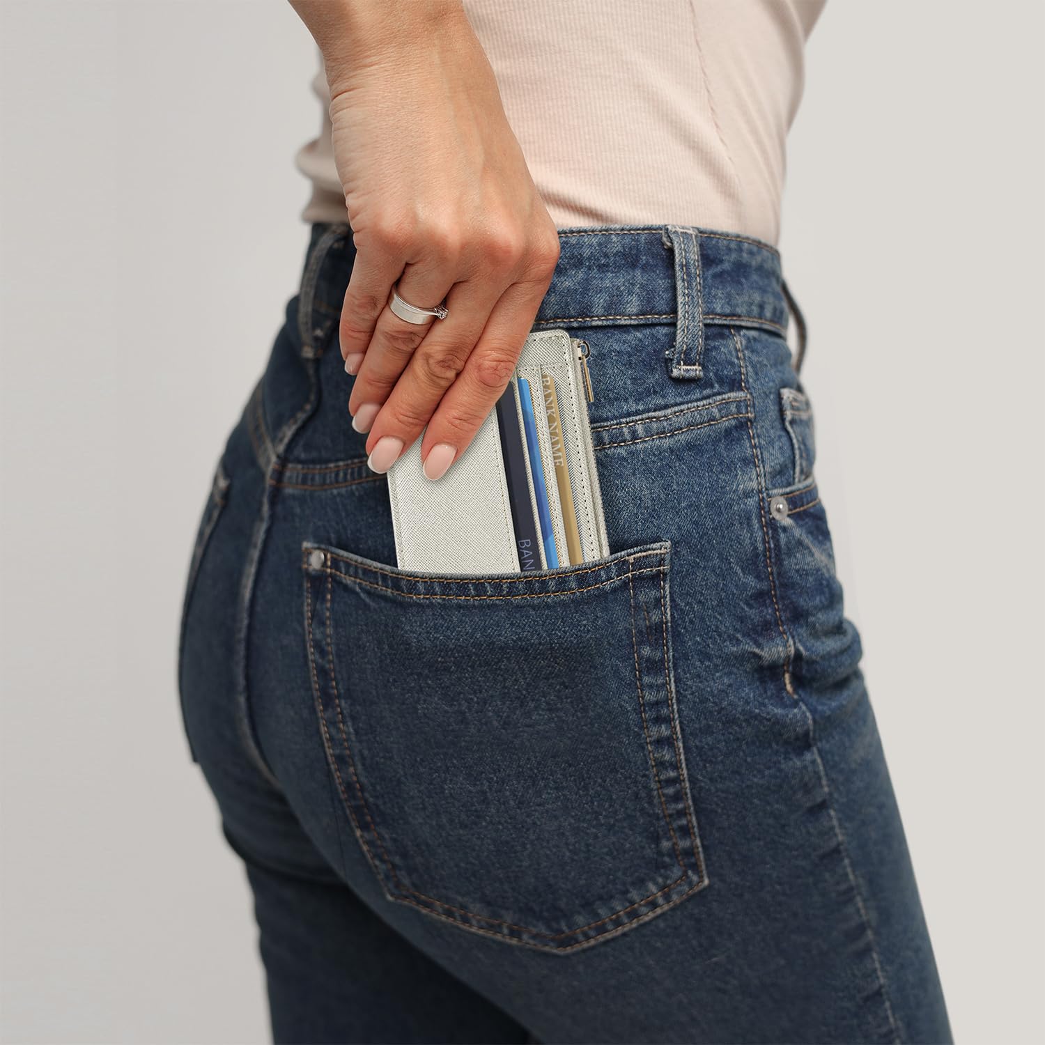 Sodsay Card Case Slim Front Pocket Wallet for Women Credit Card Holder with Keychain | Slim, Credit Card Holder, Front Pocket, with Keychain | Slim