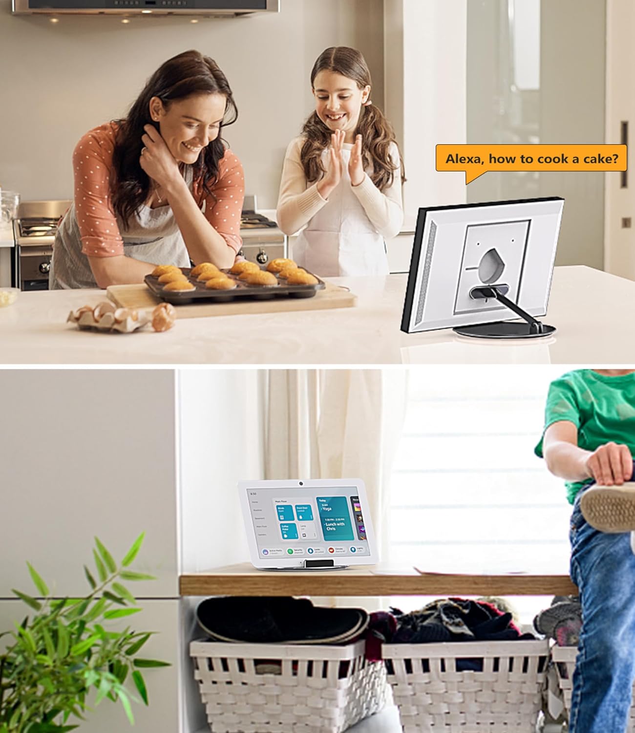 Laivli Swivel and Tilt Stand Compatible with Echo Show 15 (1st, 2nd Gen)/ 21, Supports Portrait and Landscape Orientation