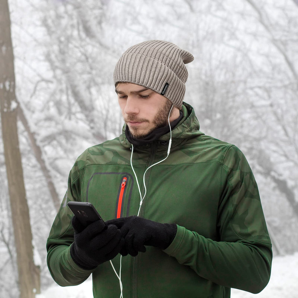 Ocatoma Beanie for Men Women Warm Winter Knit Cuffed Beanie Soft Warm Ski Hats Unisex