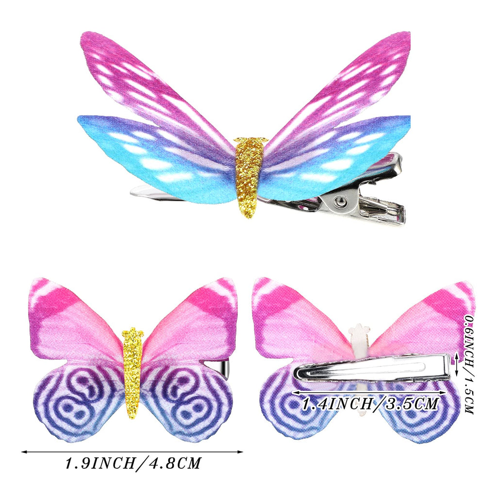 Boao 18 Pieces Glitter Butterfly Hair Clips for Girls Teens Women Hair Accessories (Bright Style)