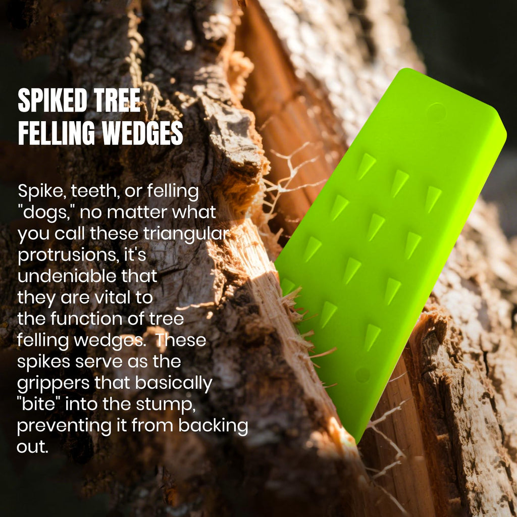 AR-PRO 6 Pack Tree Felling Wedges with Spikes for Safe Tree Cutting – 5.5” Wedges with Storage Bag; 6 Felling Dogs to Guide Trees Stabilize and Safely to Ground for Loggers and Fallers