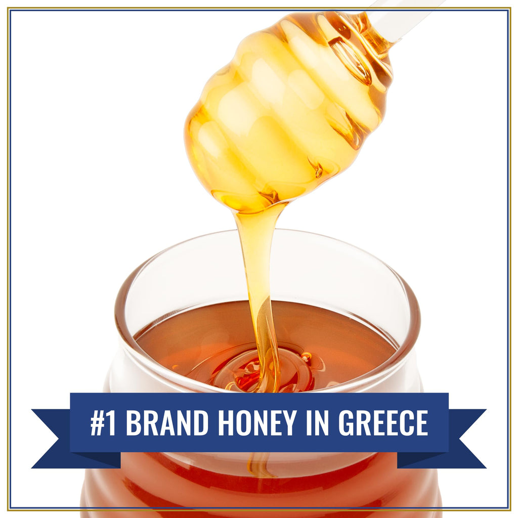 Attiki Pure Greek Honey with Thyme, Wild Flowers and Herbs, Perfect for Baking, Cooking, Lemonade and Tea, 9.5 oz (270 grams), Bottle