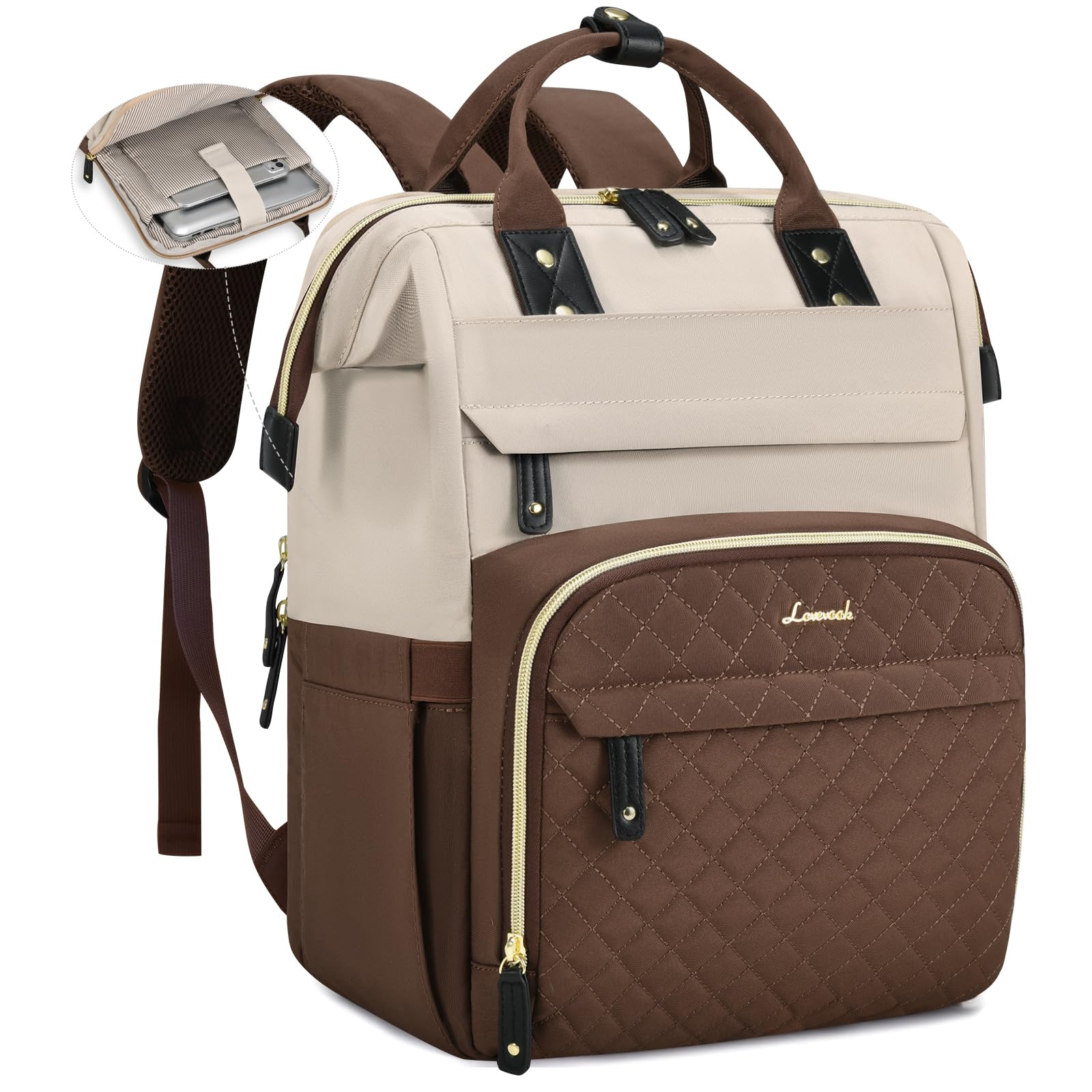 LOVEVOOK Laptop Backpack for Women, 15.6 inch Waterproof Nurse Bag Teacher Work Backpack Purse for Women, Travel Computer Backpack for College Office Business Ladies