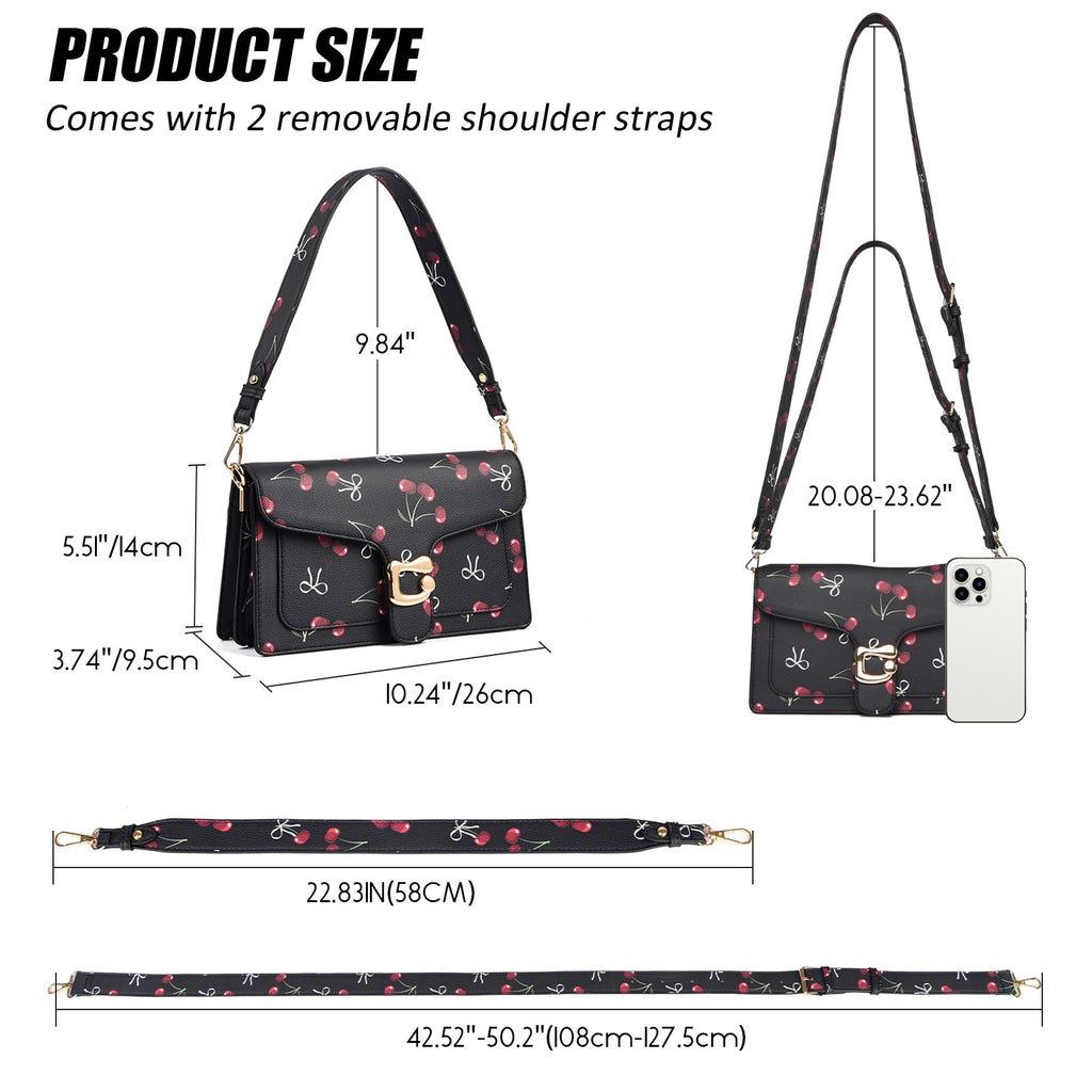 Travistar Crossbody Bags for Women Trendy - Small Cross Body Purse Shoulder Bag Leather Handbags Evening Clutch with 2 Straps | 2 detachable straps