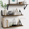 Forbena 12 Inch Deep Floating Shelves for Wall, Wide Black Wall Mounted Shelves for Bedroom Office Books Plants, Large Hanging Shelf for Living Room Bathroom Kitchen Closet Pantry Storage (3-Pack)