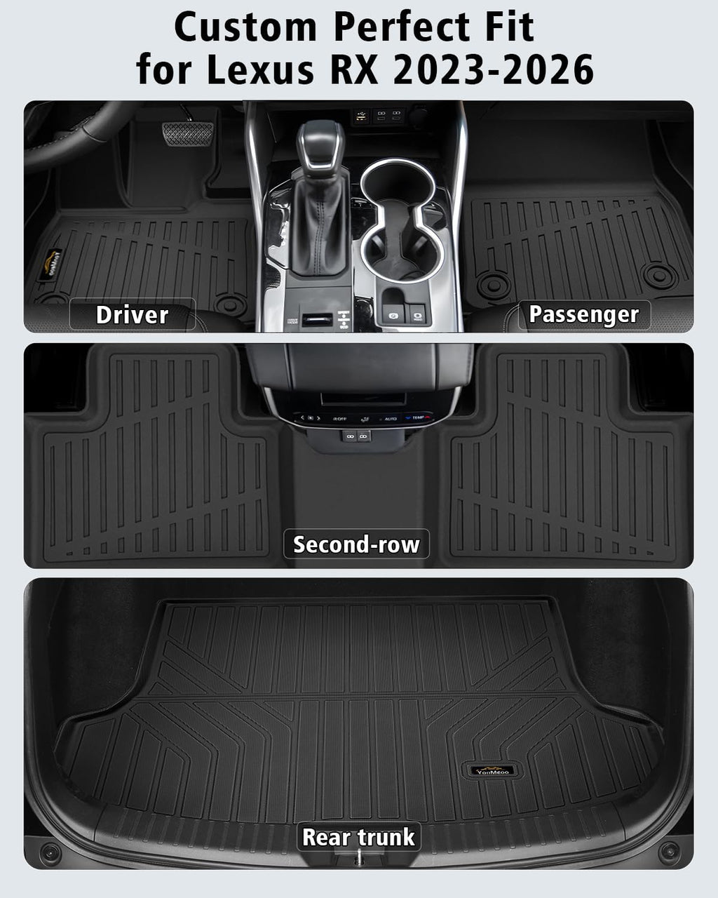 Floor Mats & Cargo Mat & Backrest Mat Custom for Toyota RAV4 Hybrid 2026 (Not for Cargo Area with Subwoofer) (Not for Phev), Door Sill Guards, All Weather TPE Floor Liners for RAV-4 2026 Accessories