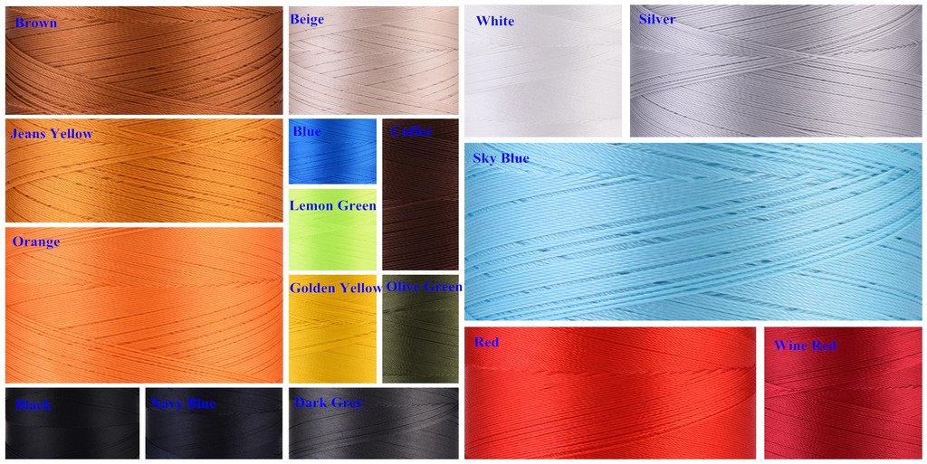 Selric UV Resistant High Strength Polyester Thread #69 T70 Size 210D/3 for Upholstery, Outdoor Market, Drapery, Beading, Purses, Leather （(Light) Yellow）