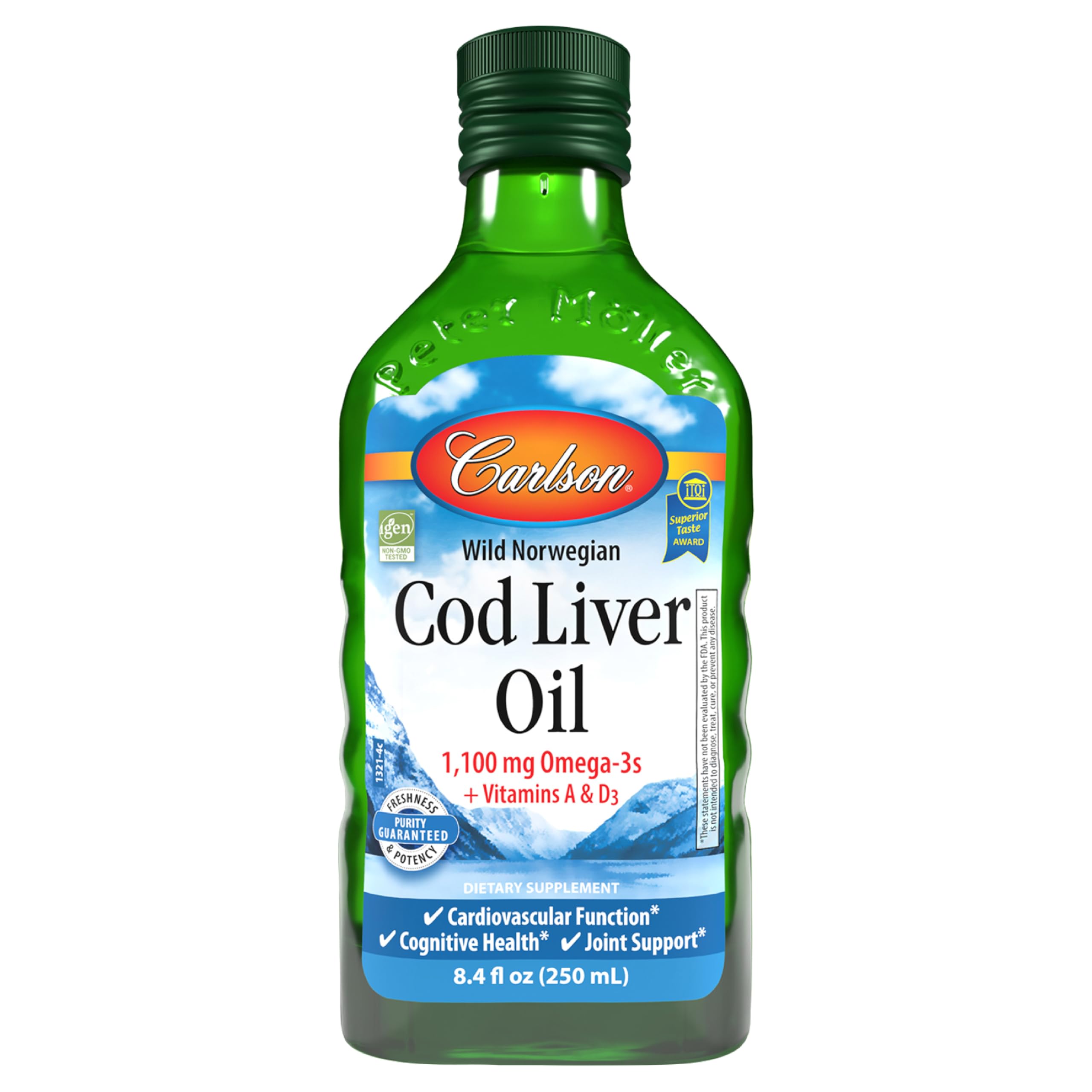 Carlson - Kid's Cod Liver Oil, 550 mg Omega-3s, Vitamins A & D3, Wild Norwegian, Bubble Gum, 250 mL