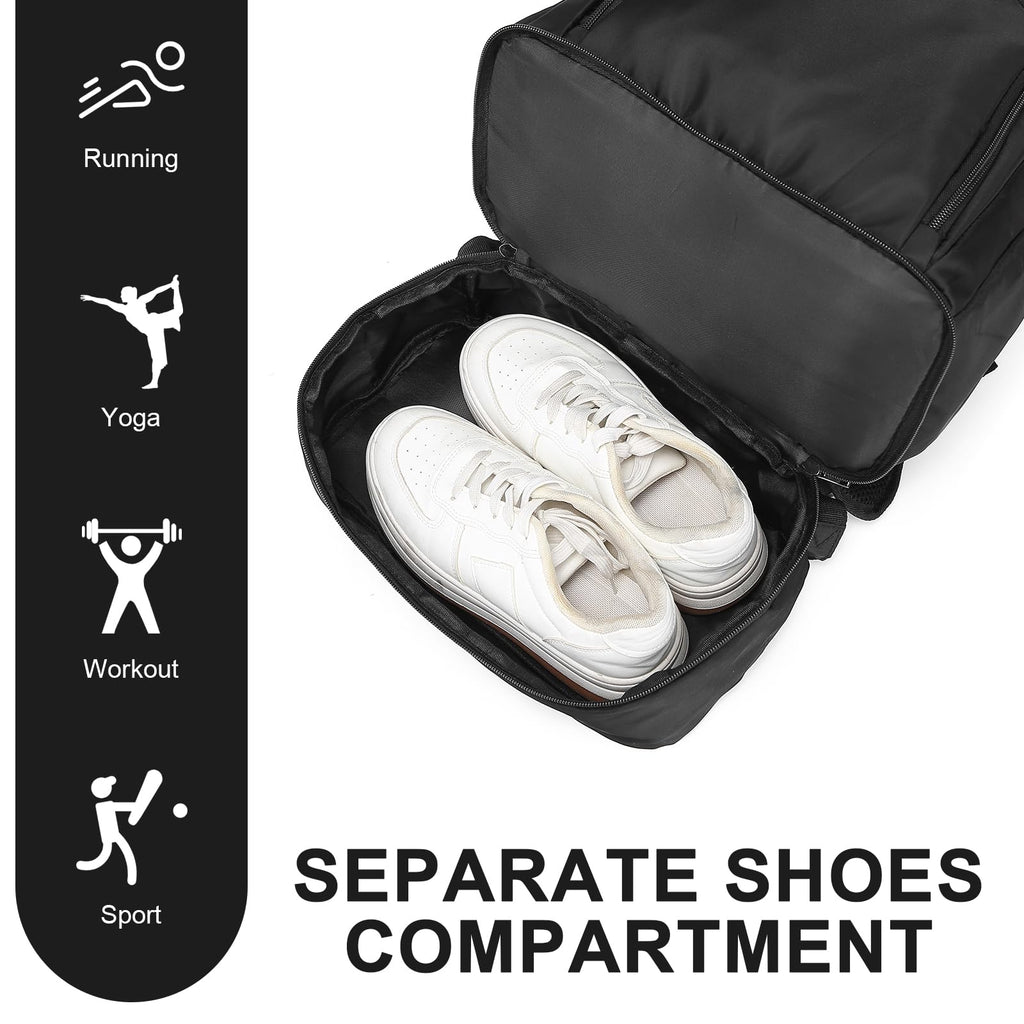 seyfocnia Gym Backpack for Men,Gym Bag with Shoe Compartment Lightweight Travel Workout Sports Backpack with USB Charging Port