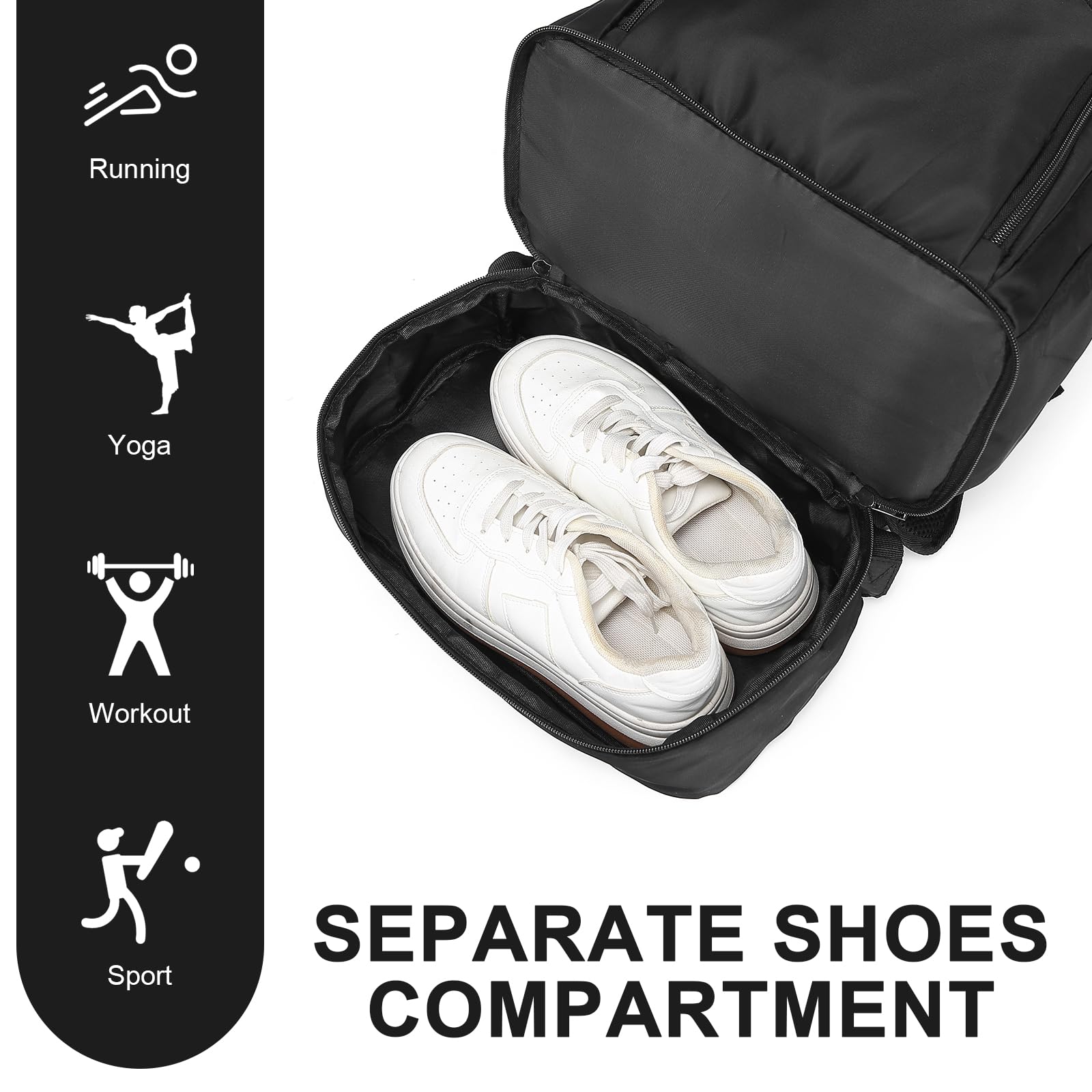 seyfocnia Gym Backpack for Men,Gym Bag with Shoe Compartment Lightweight Travel Workout Sports Backpack with USB Charging Port