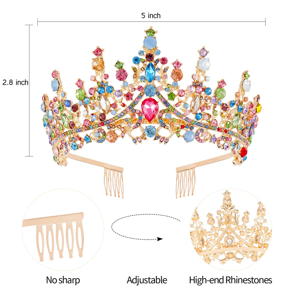 VELSCRUN AB Silver Crystal Birthday Queen Tiara Crowns for Women Girls Birthday Queen Headband Sash Elegant Princess Crown with Combs Hair Accessories Happy Birth Party Decorations Mom Gift