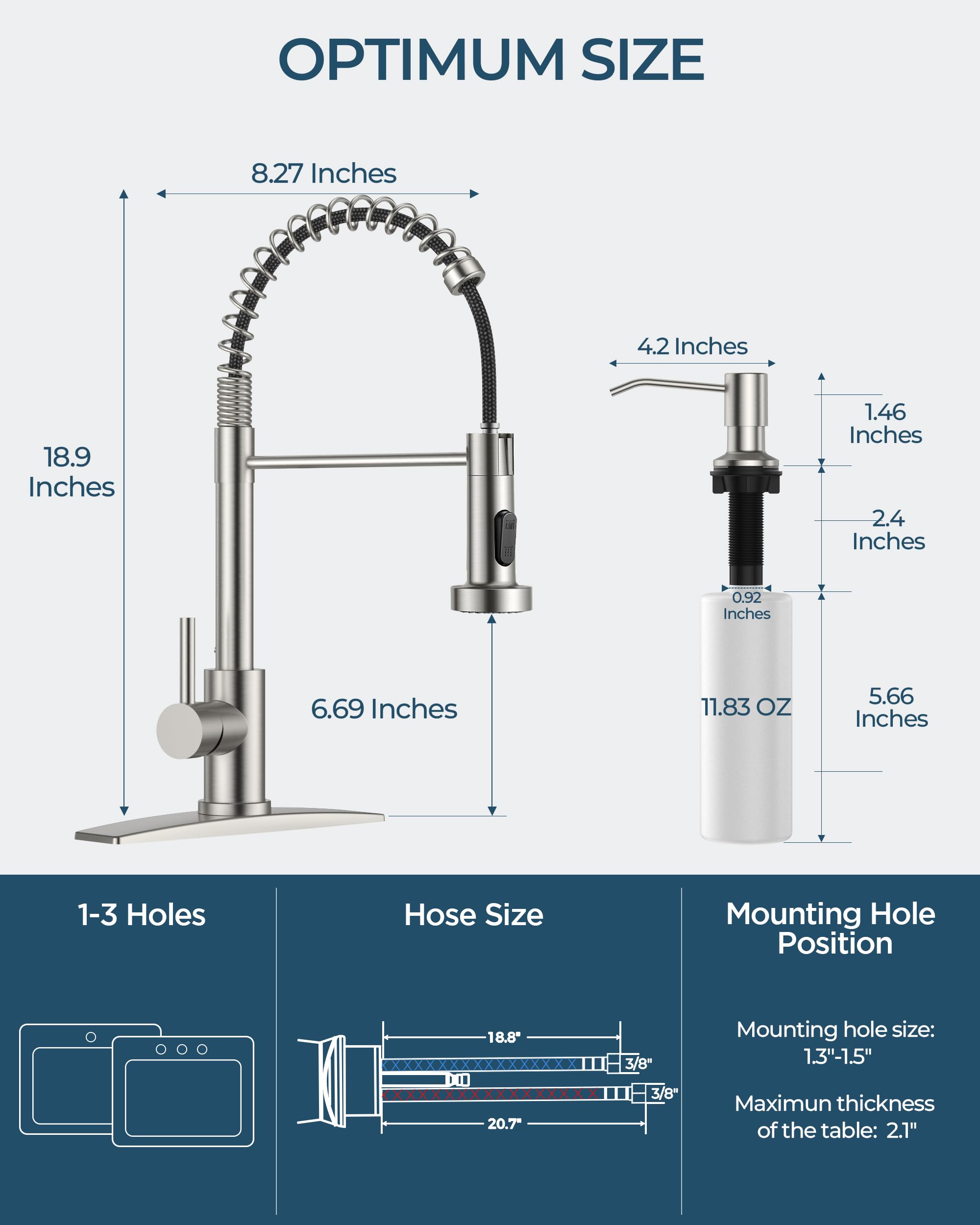 FORIOUS Kitchen Faucet with Soap Dispenser, Gold Stainless Steel Single Handle Modern Spring Commercial Sink Faucet with Pull Down Sprayer for Laundry & Utility Room RV Camp Bar Farmhouse