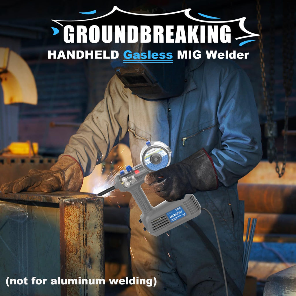 AZZUNO MIG Welder Machine 110V/220V, 155Amp 5-in-1 Gas MIG/Aluminum MIG/Gasless Flux MIG/Lift TIG/Stick Welding Machine, Wire Feed Welder