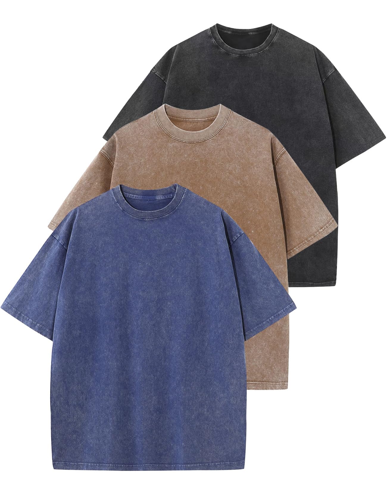 Arssm Men Oversized T Shirts Vintage Tee Loose Fit Short Sleeve Casual Streetwear Baggy Washed Unisex Tops