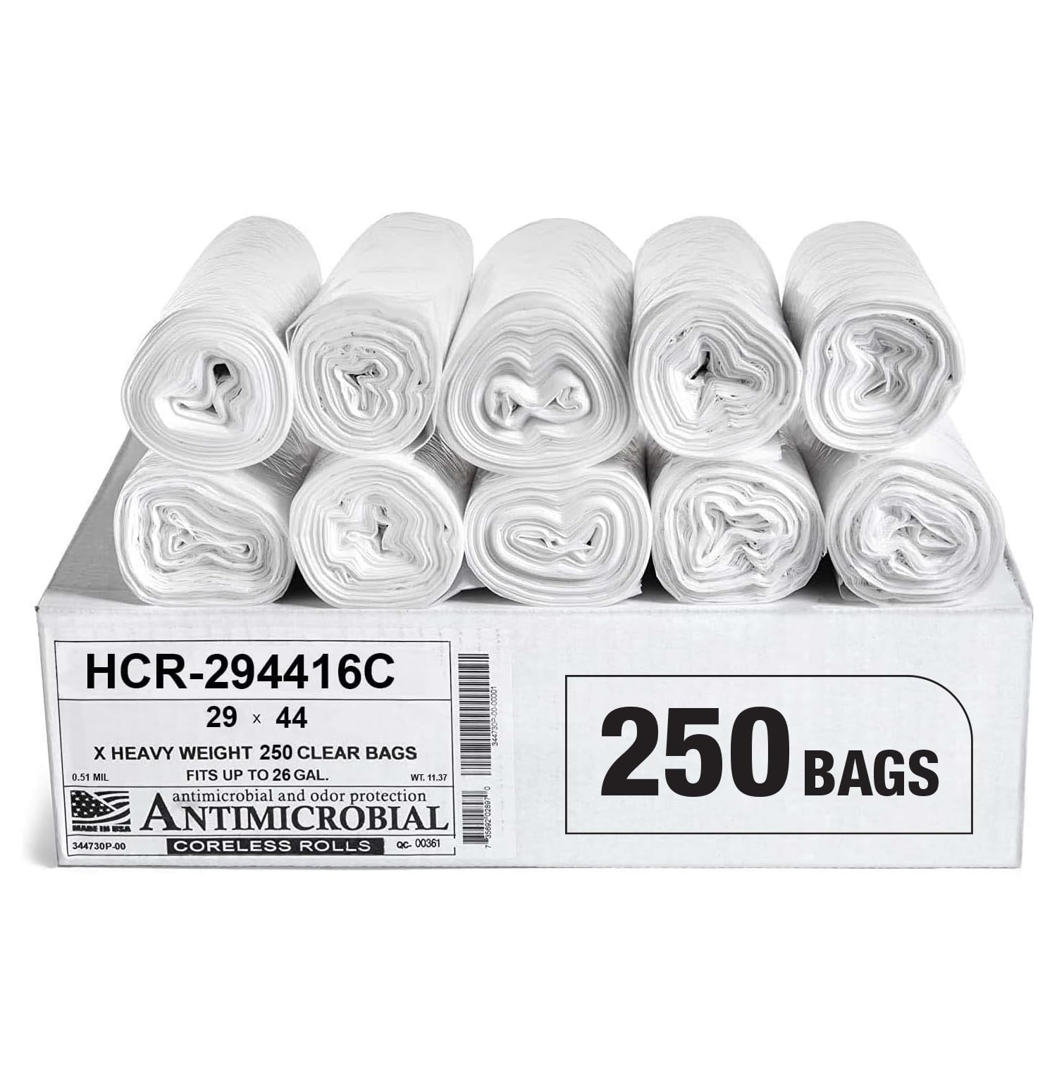 Aluf Plastics High Density Trash Bags, 10 Gallon, 4000 Count, 6 Micron (eq), 24" x 24", Black, for Bathroom, Office, Industrial, Commercial, Janitorial, Municipal, Recycling