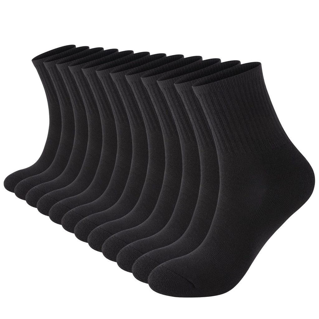 Monxiery Womens Cotton Cushioned Ankle Socks, Athletic Quarter Mini Crew Socks.