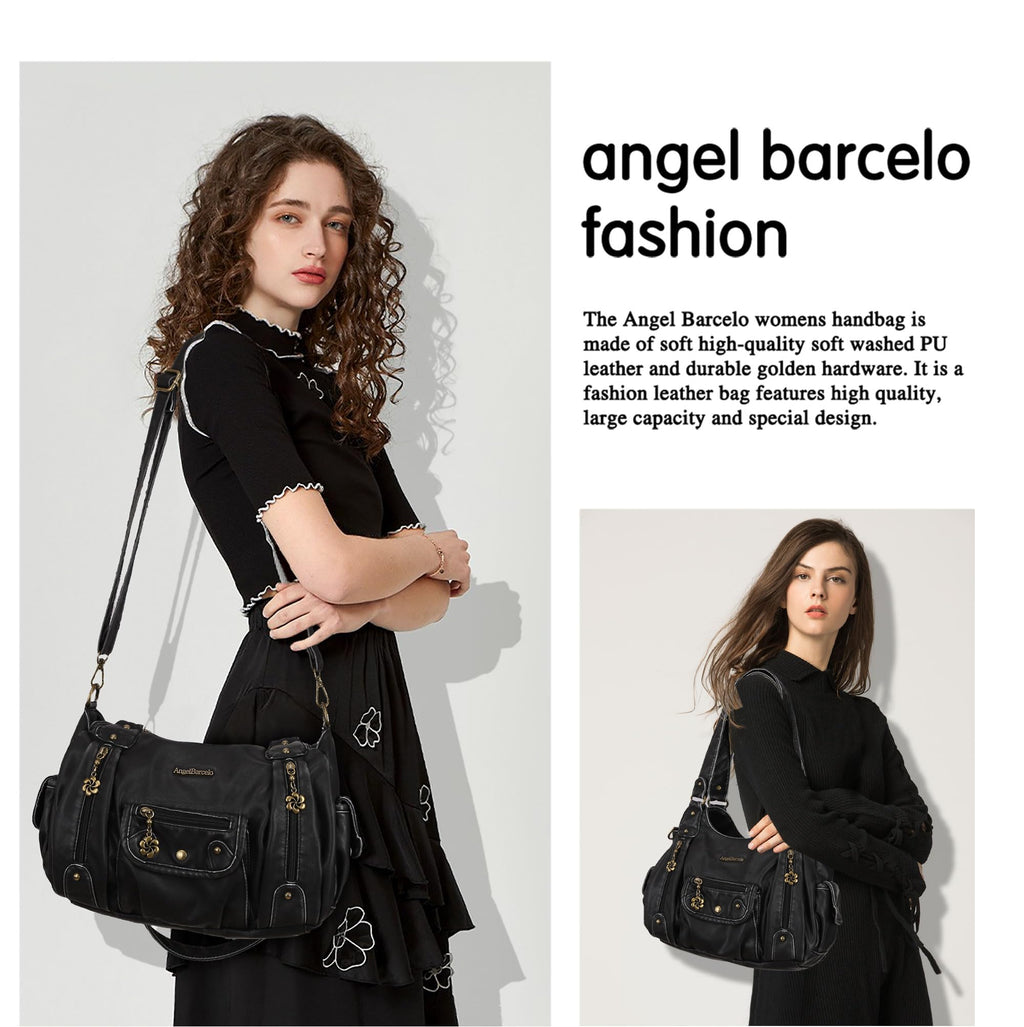 Angel Barcelo Purses for Women Soft PU Leather Shoulder Bag Crossbody Purse and Handbags