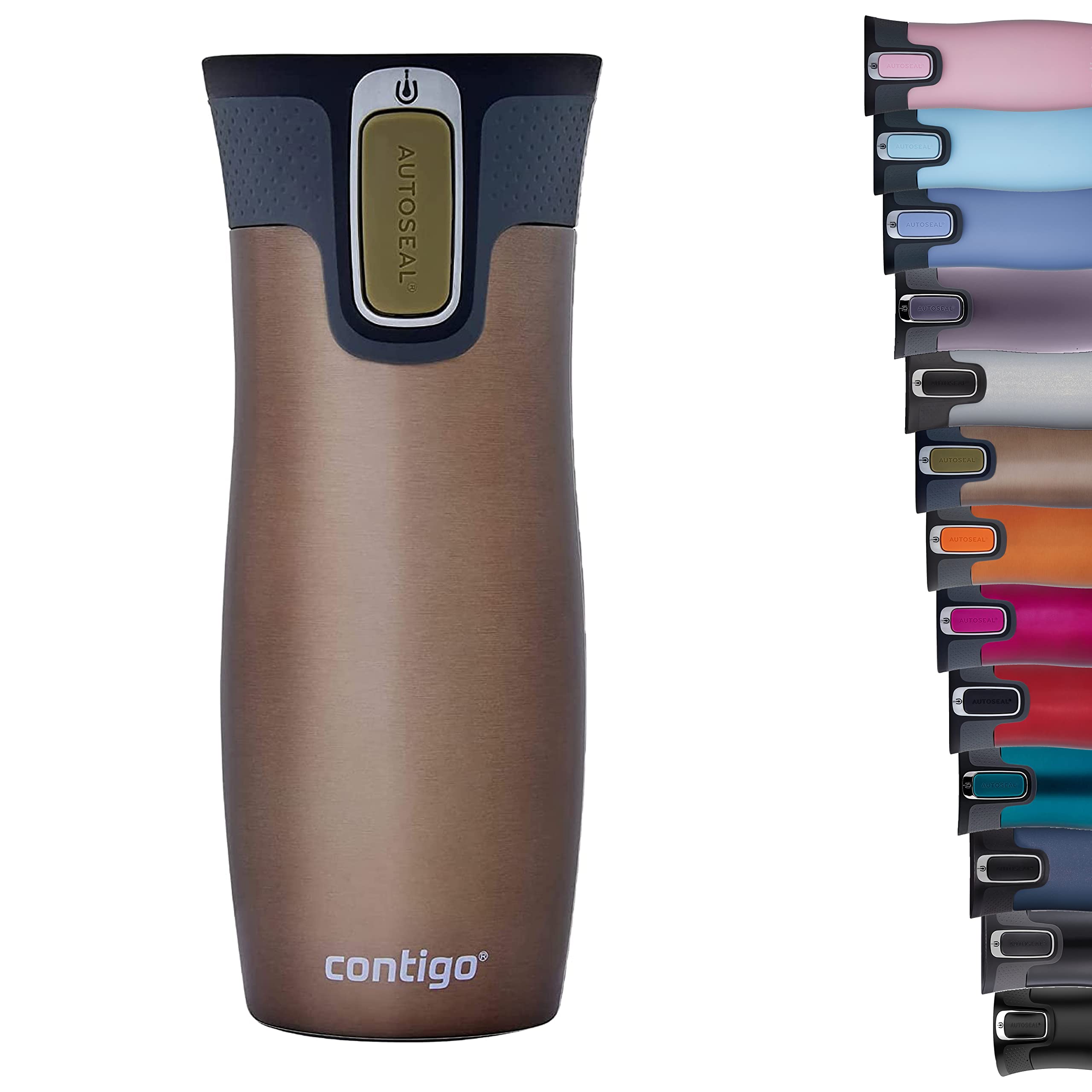 Contigo West Loop Autoseal Travel Mug, Stainless Steel Thermal Mug, Vacuum Flask, Leakproof Tumbler, Coffee Mug with BPA-Free Easy-Clean Lid