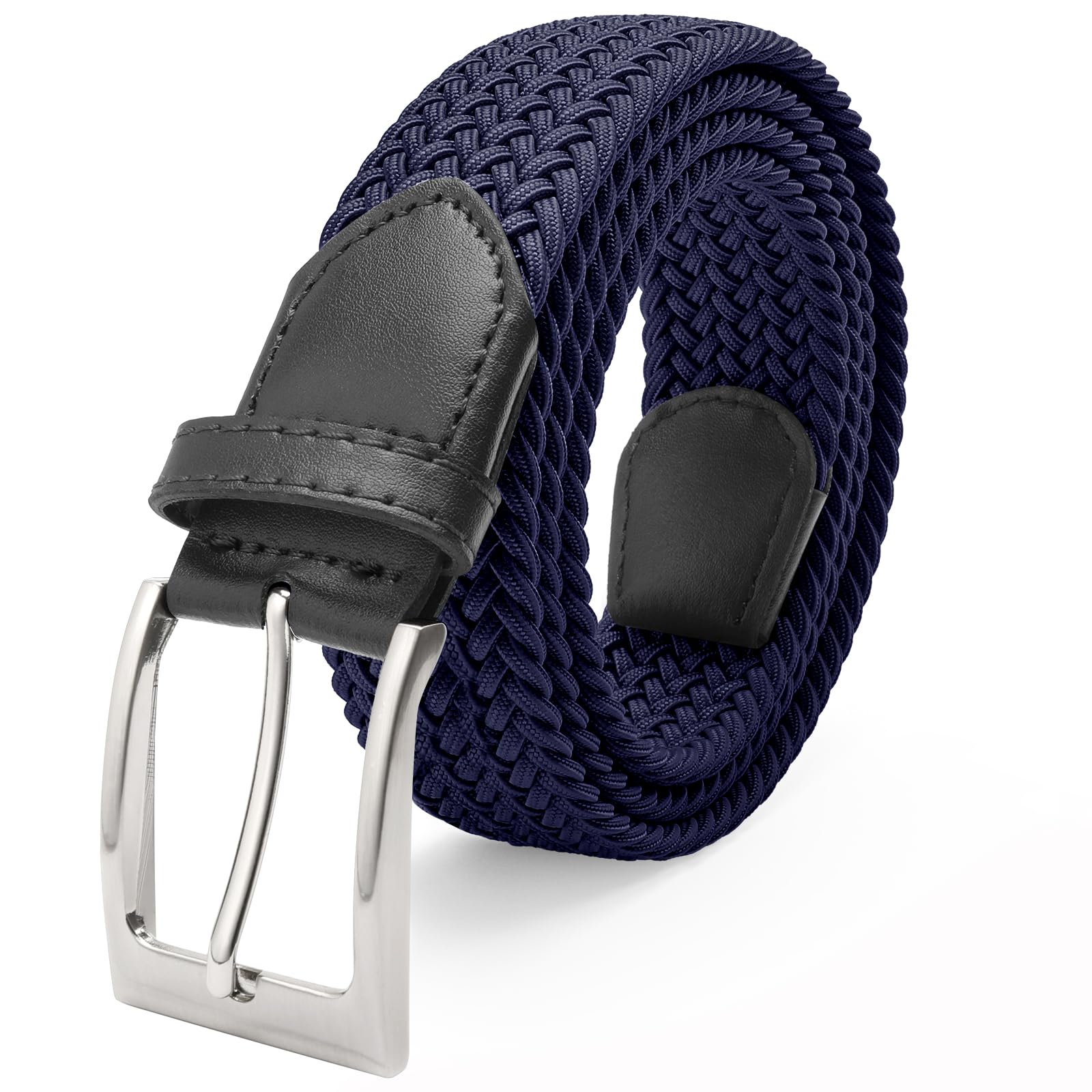 FAIRWIN Men's Golf Belt, Stretch Braided Elastic Woven Casual Jeans Belts 1 3/8" Nylon Web Work Belts for Men
