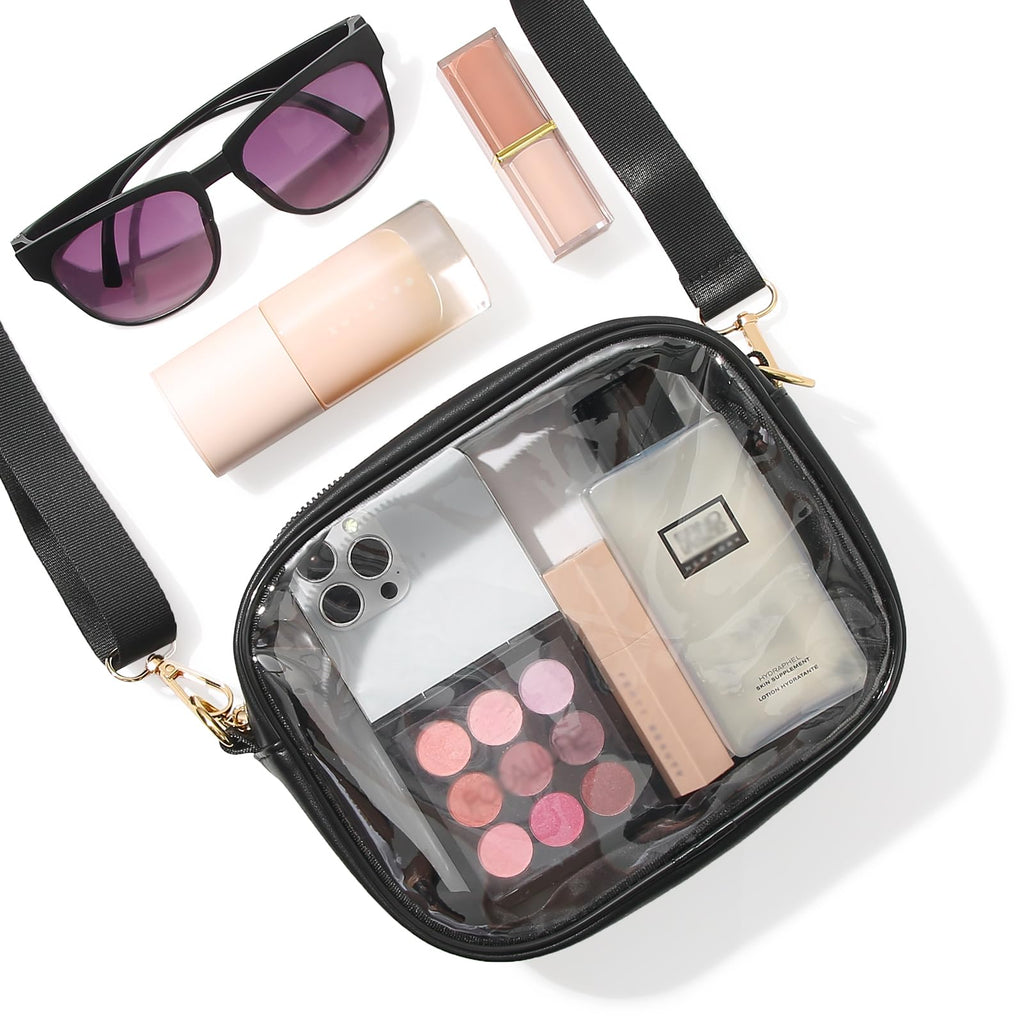 TOBVZOO Clear Bag Stadium Approved, Crossbody Transparent Bag for Concerts Sports Events, Purses for Men & Women